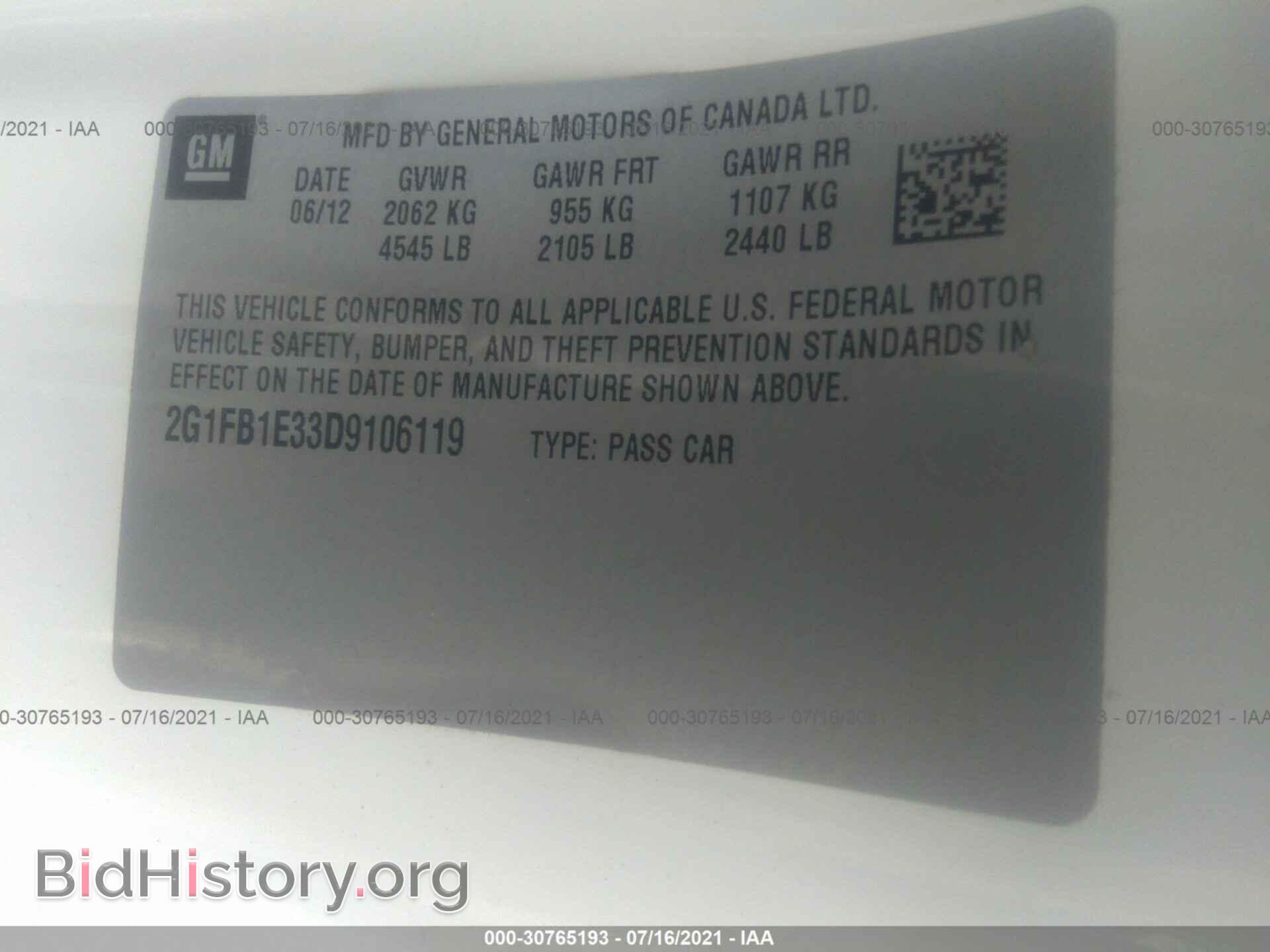 2013 CHEVROLET CAMARO - VIN: 2G1FB1E33D9106119 - Фото 9