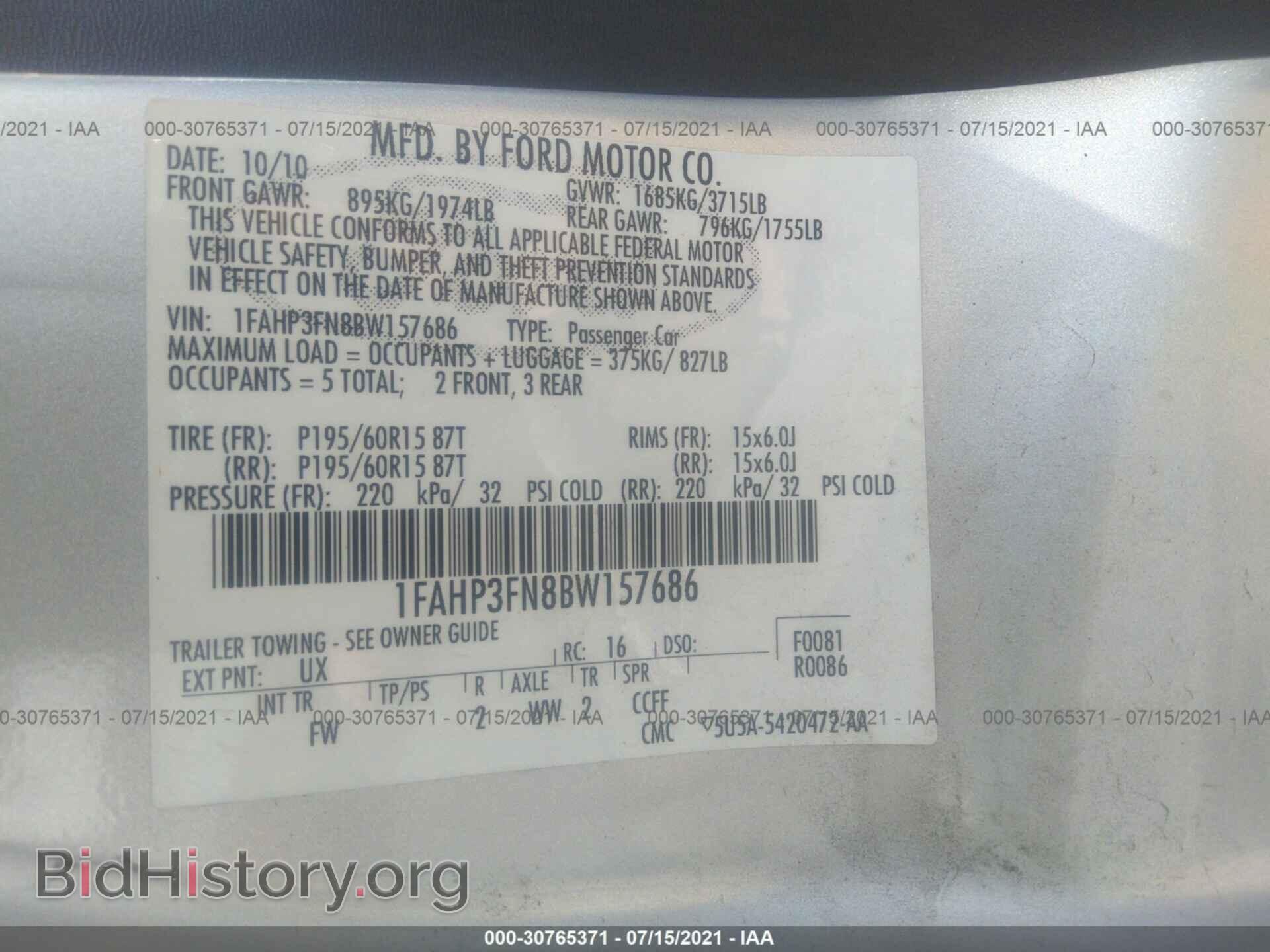 2011 FORD FOCUS - VIN: 1FAHP3FN8BW157686 - Photo 9