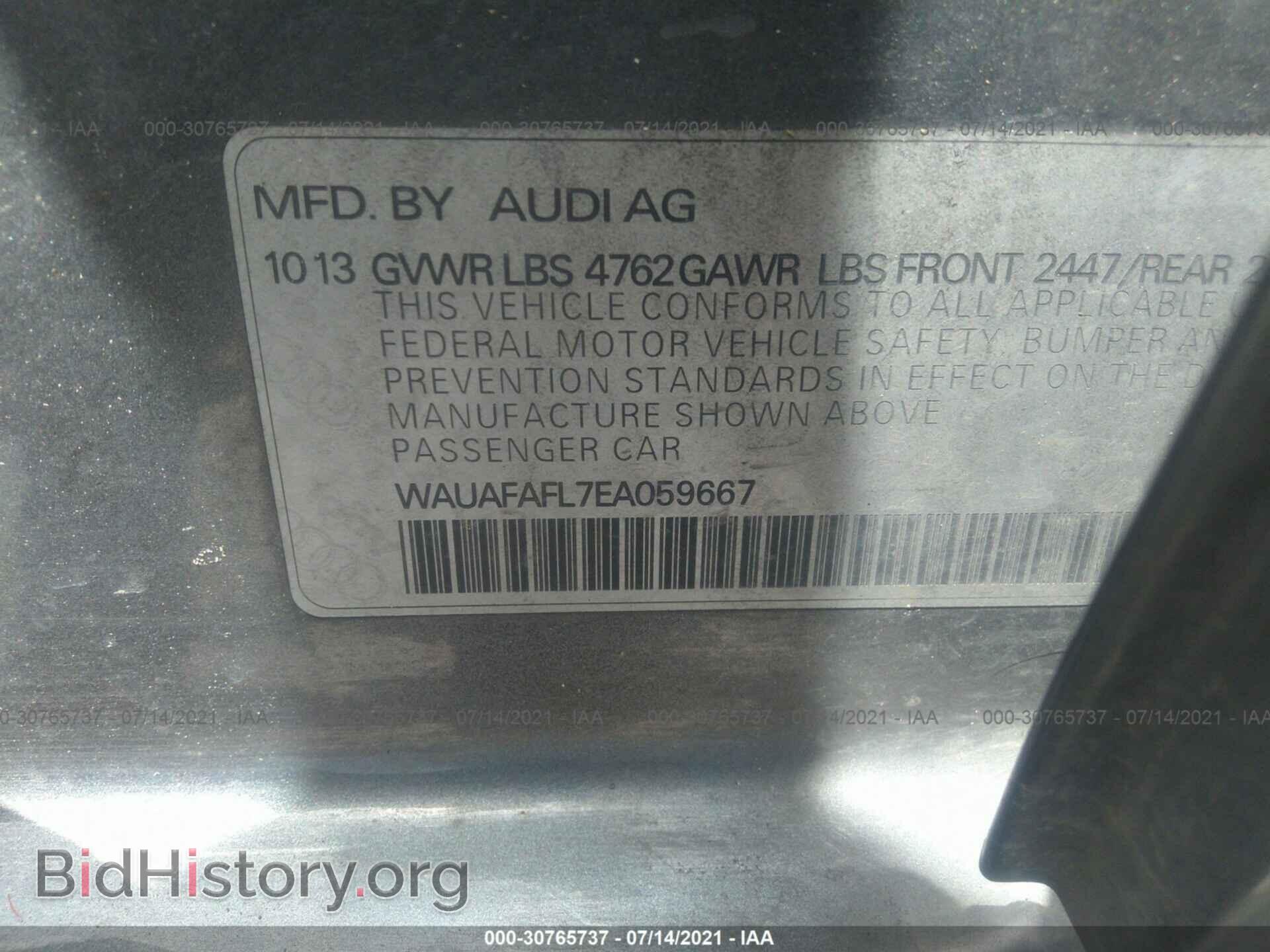 2014 AUDI A4 - VIN: WAUAFAFL7EA059667 - Photo 9