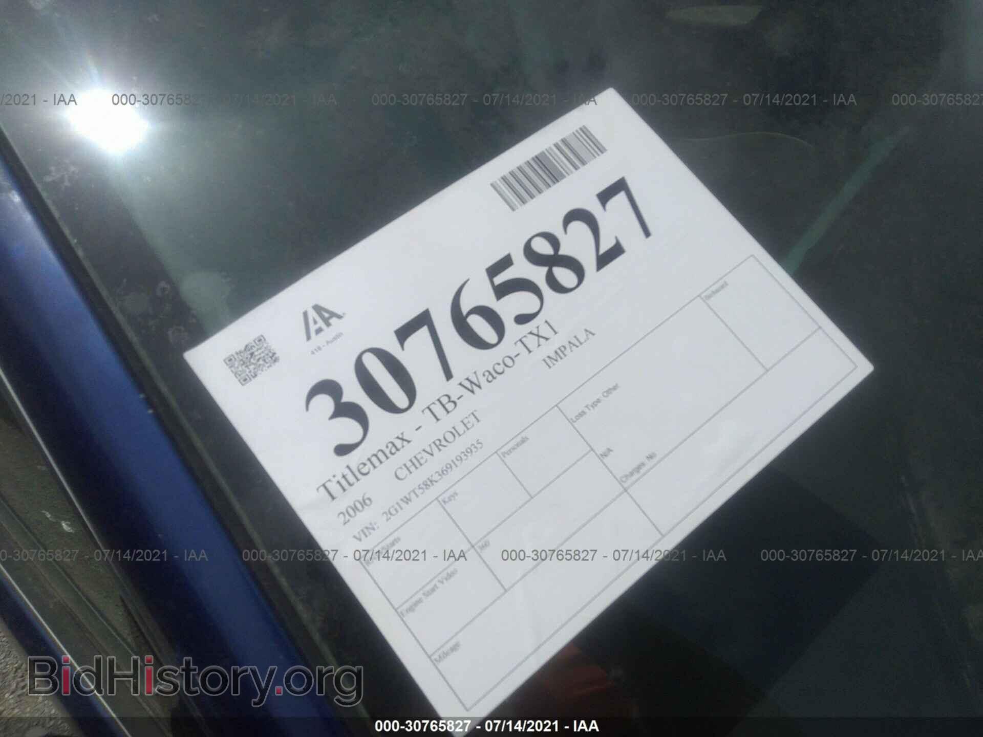 Photo 2G1WT58K369193935 - CHEVROLET IMPALA 2006