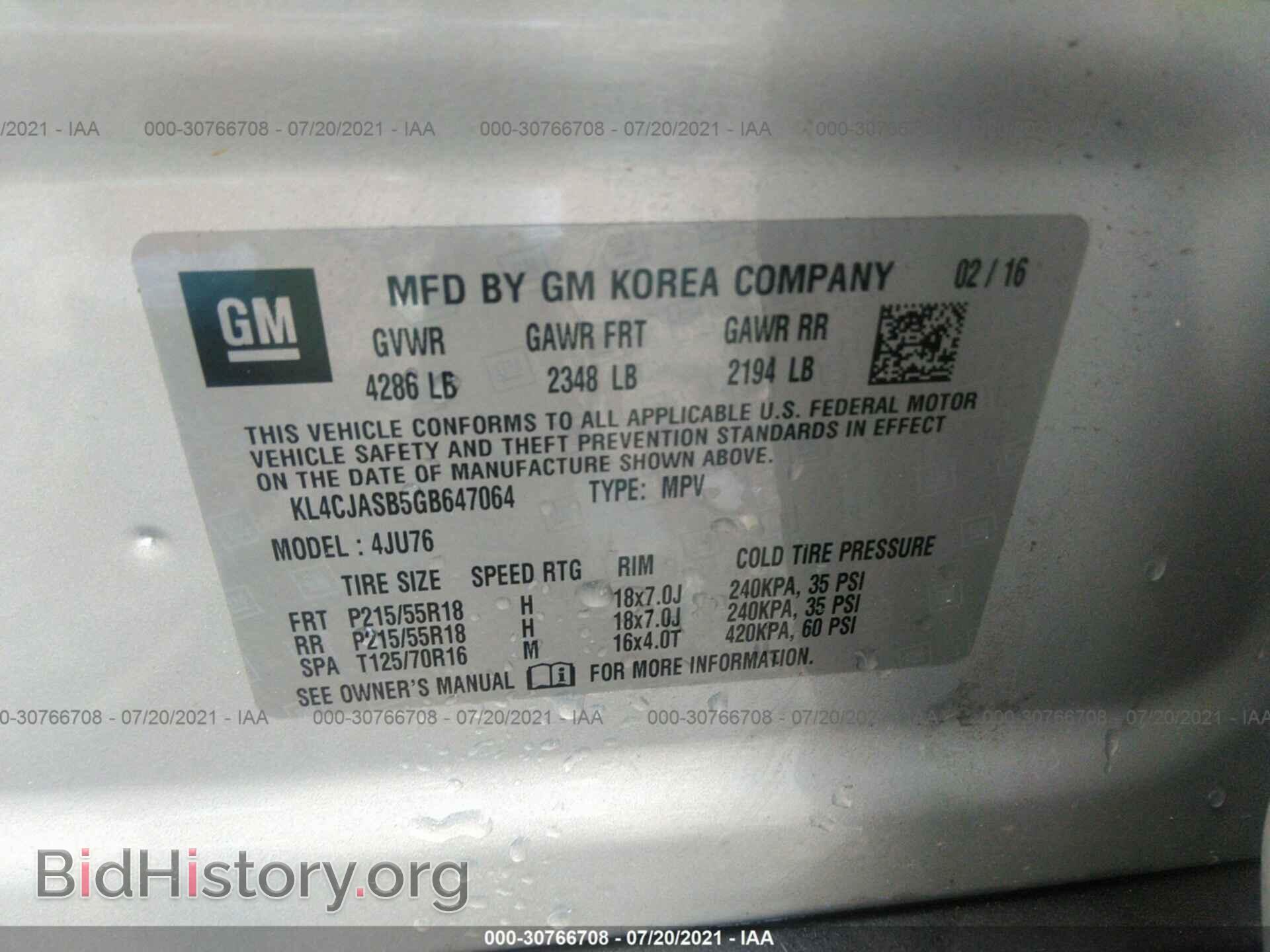 2016 BUICK ENCORE - VIN: KL4CJASB5GB647064 - Photo 9