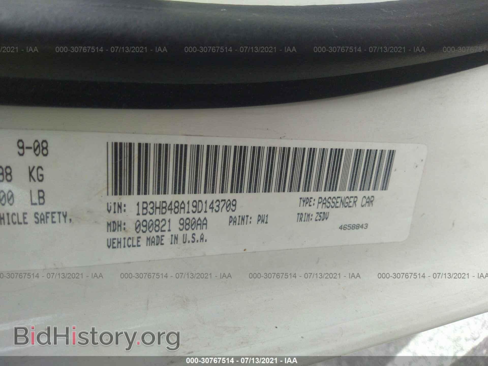 2009 DODGE CALIBER - VIN: 1B3HB48A19D143709 - Фото 9