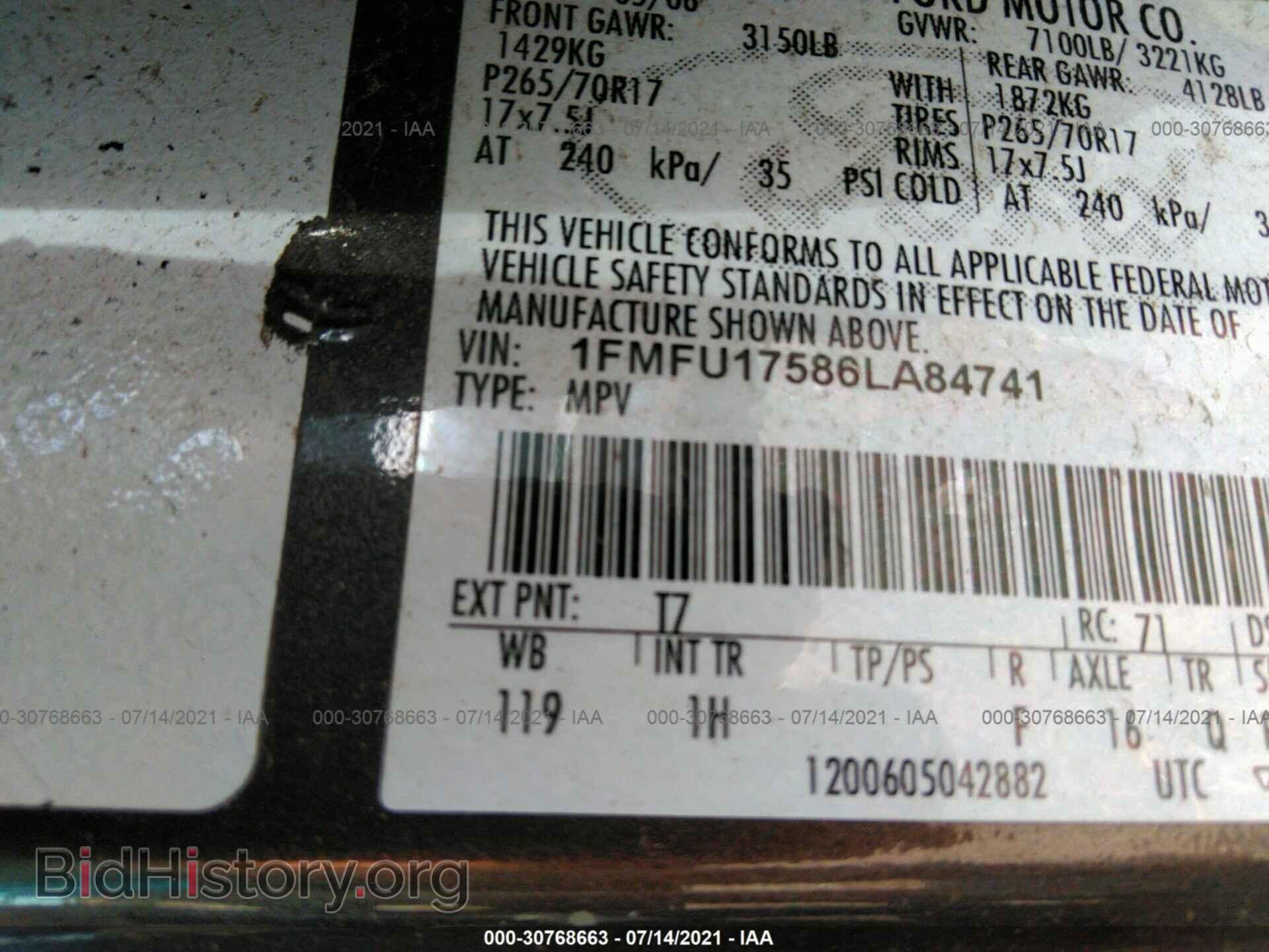 2006 FORD EXPEDITION - VIN: 1FMFU17586LA84741 - Фото 9