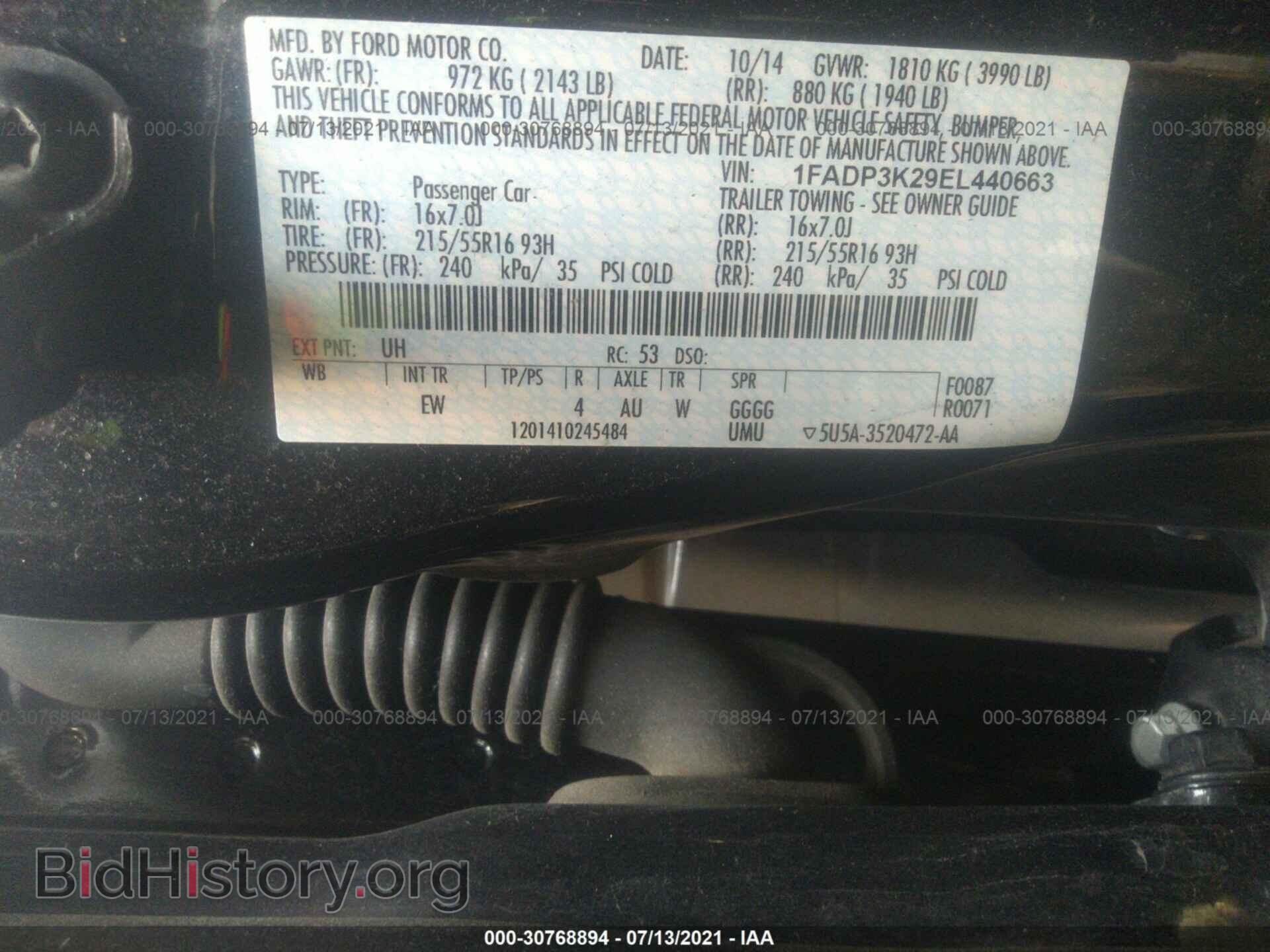 2014 FORD FOCUS - VIN: 1FADP3K29EL440663 - Фото 9