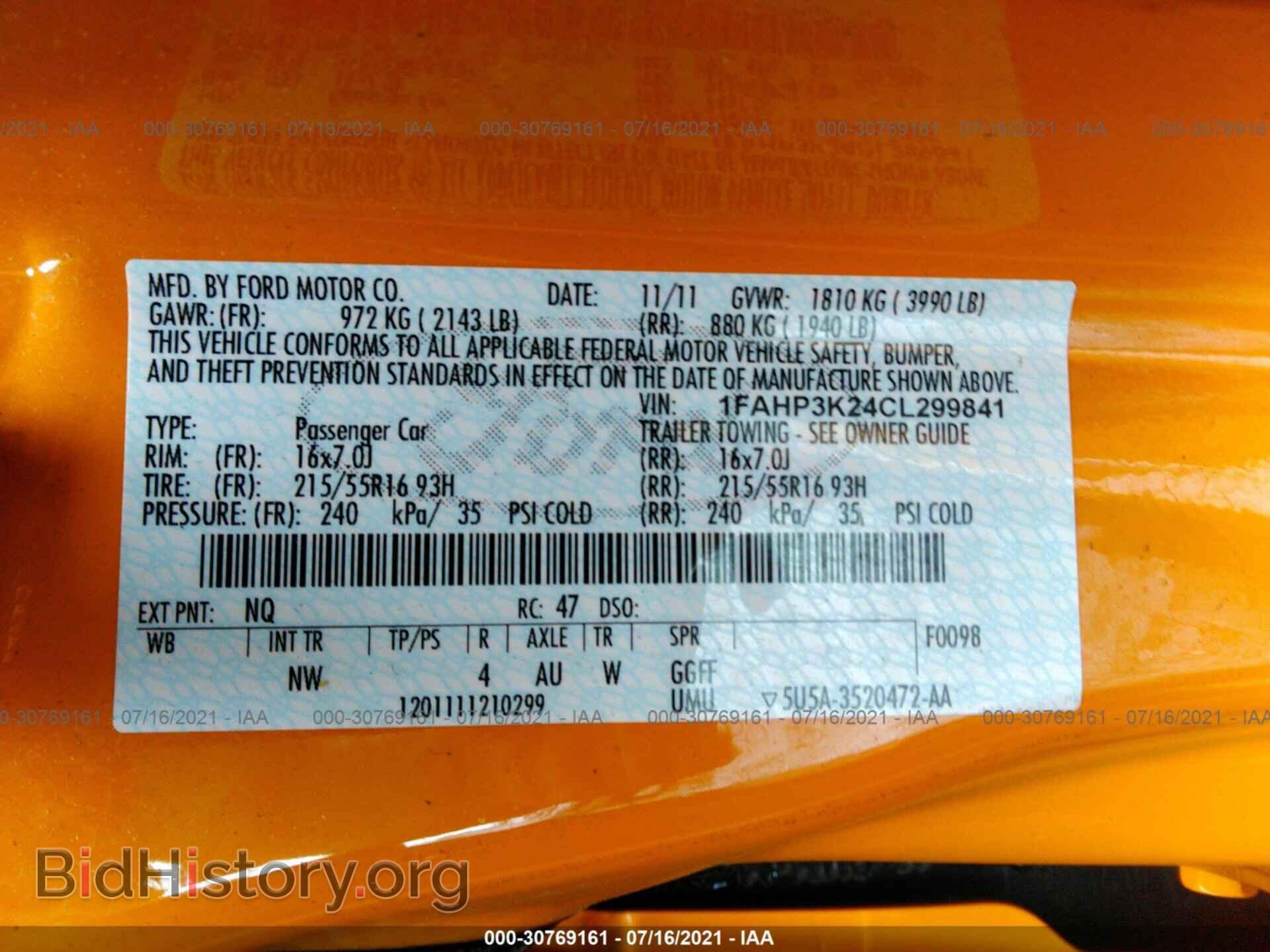 2012 FORD FOCUS - VIN: 1FAHP3K24CL299841 - Фото 9