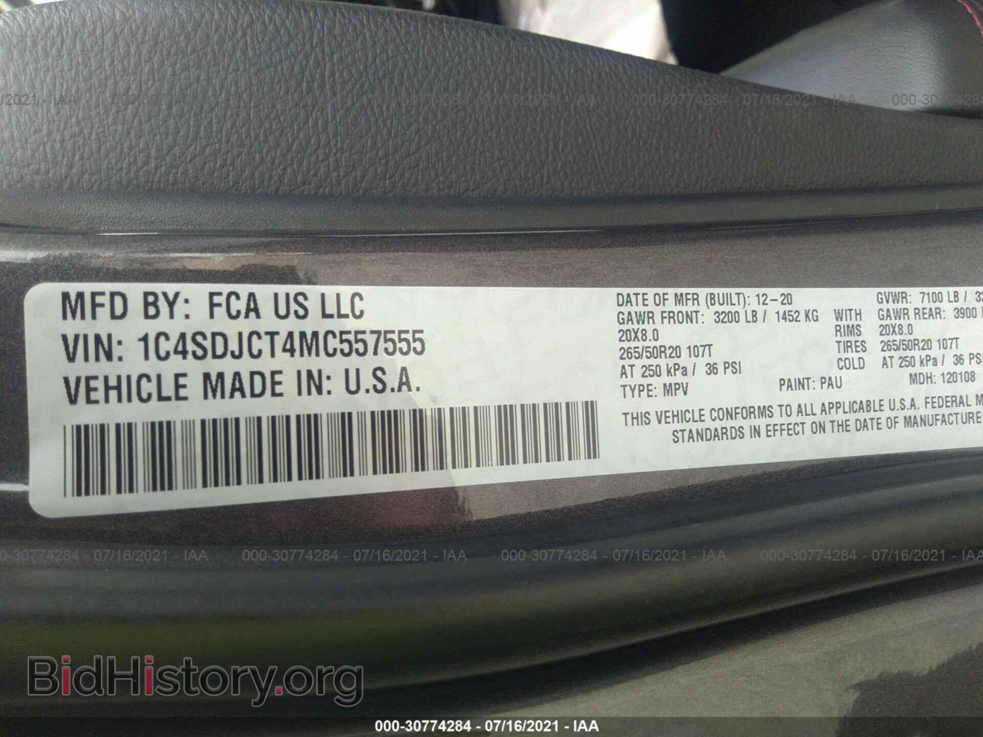 2021 DODGE DURANGO - VIN: 1C4SDJCT4MC557555 - Photo 9