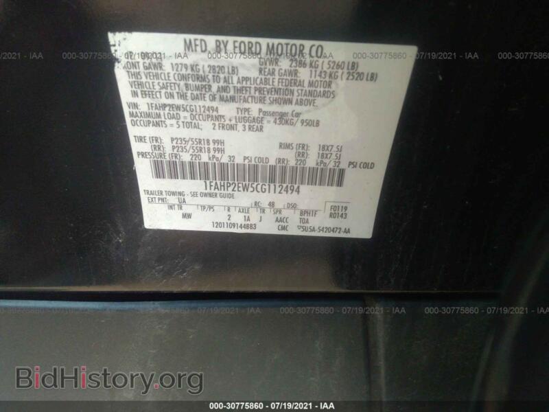 2012 Ford TAURUS (VIN 1FAHP2EW5CG112494) — photo 9 of 12