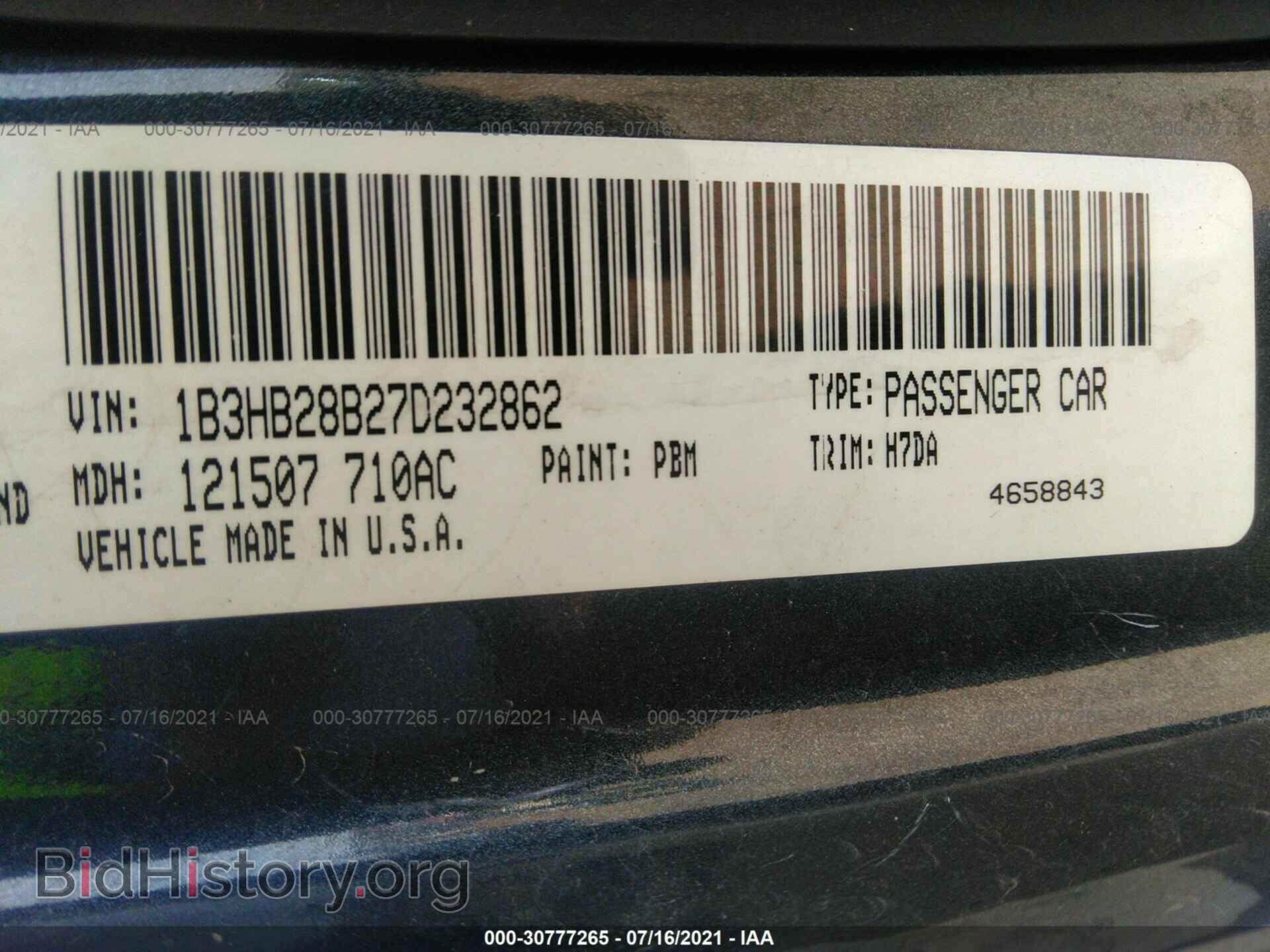 2007 DODGE CALIBER - VIN: 1B3HB28B27D232862 - Фото 9