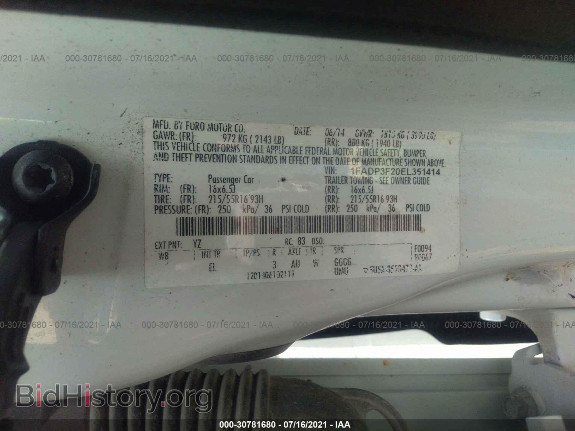 2014 FORD FOCUS - VIN: 1FADP3F20EL351414 - Photo 9