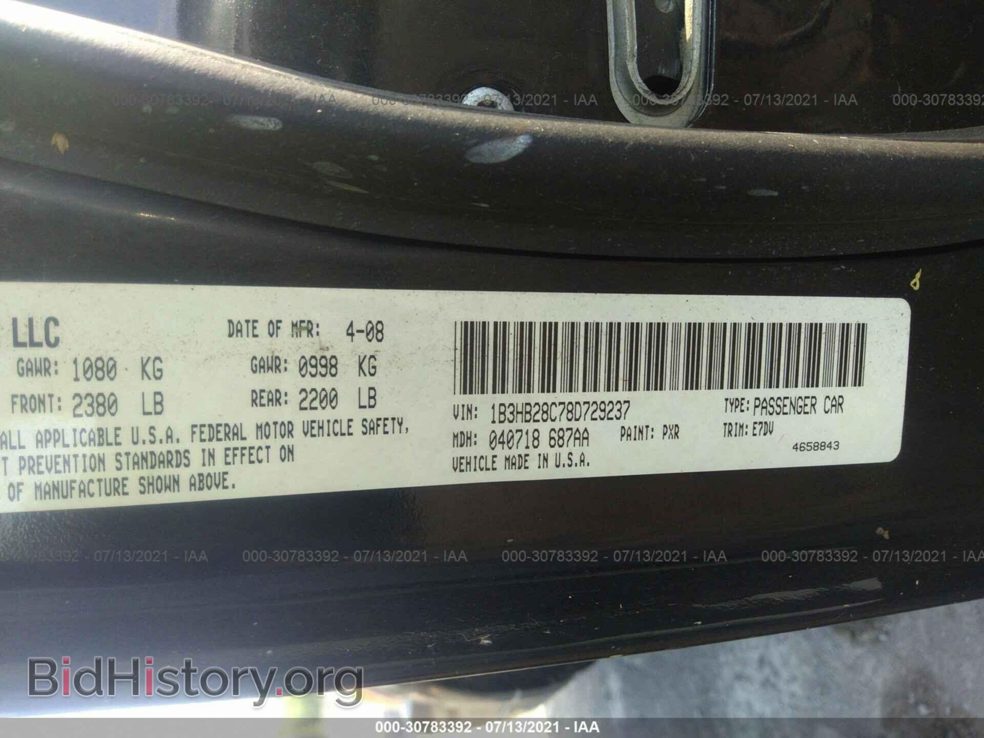 2008 DODGE CALIBER - VIN: 1B3HB28C78D729237 - Photo 9