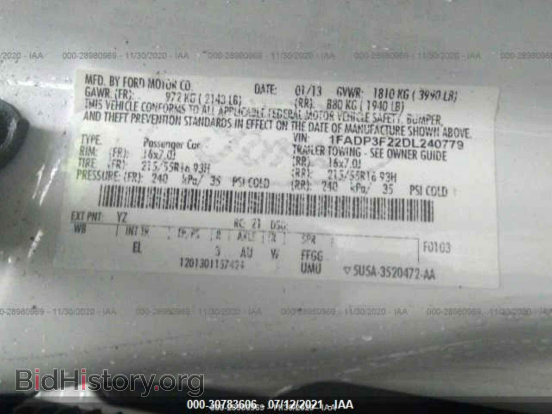 2013 FORD FOCUS - VIN: 1FADP3F22DL240779 - Фото 9