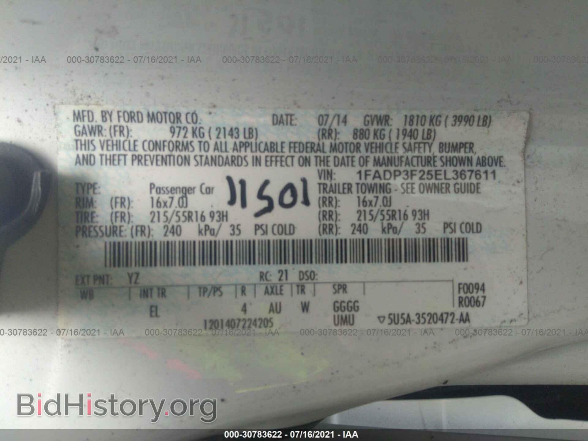 2014 FORD FOCUS - VIN: 1FADP3F25EL367611 - Photo 9