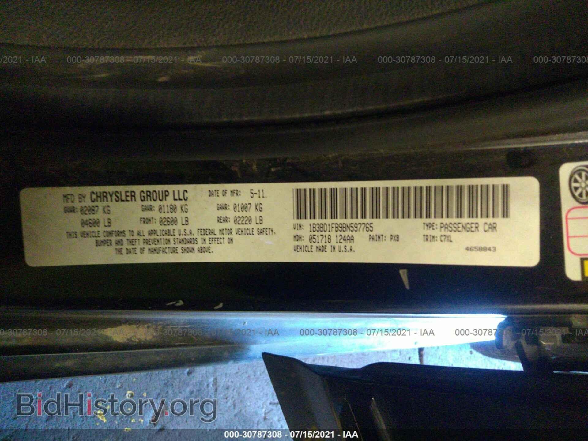 2011 DODGE AVENGER - VIN: 1B3BD1FB9BN597765 - Photo 9