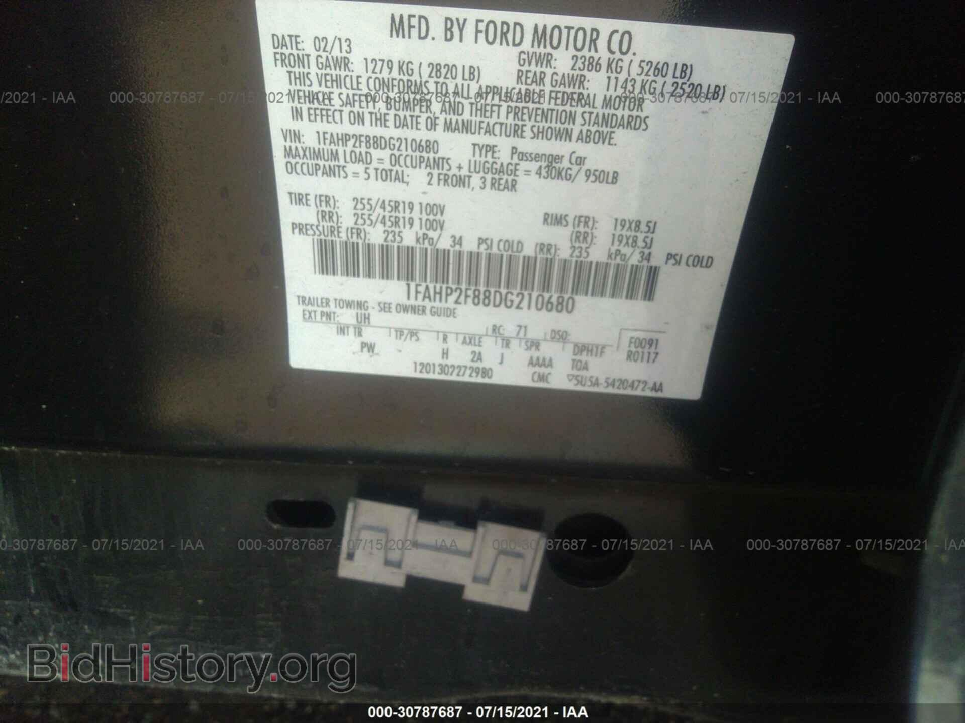 2013 FORD TAURUS - VIN: 1FAHP2F88DG210680 - Photo 9