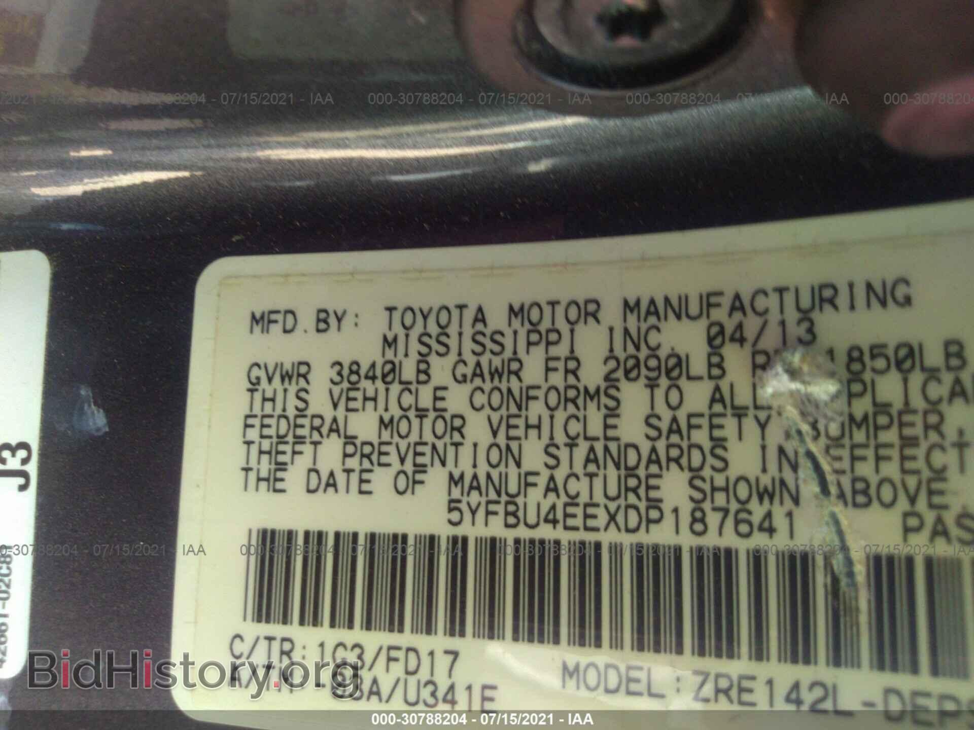 2013 TOYOTA COROLLA - VIN: 5YFBU4EEXDP187641 - Photo 9