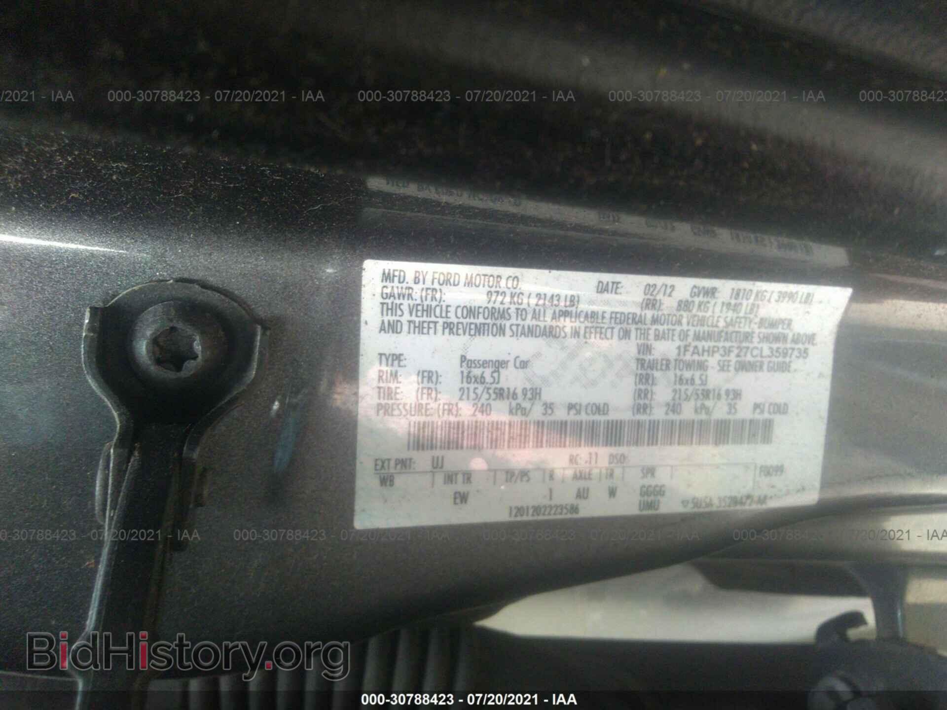 2012 FORD FOCUS - VIN: 1FAHP3F27CL359735 - Фото 9