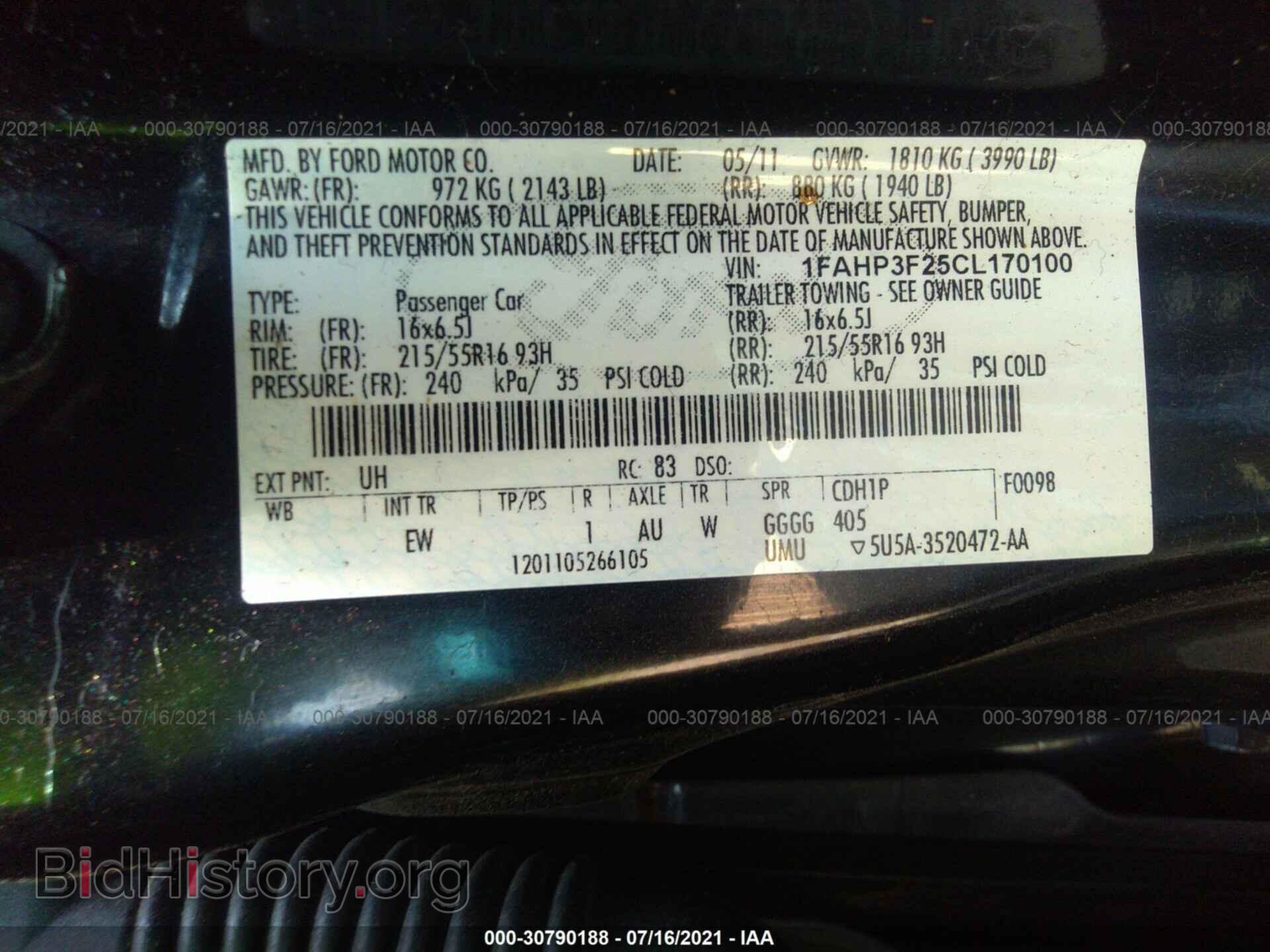 2012 FORD FOCUS - VIN: 1FAHP3F25CL170100 - Фото 9