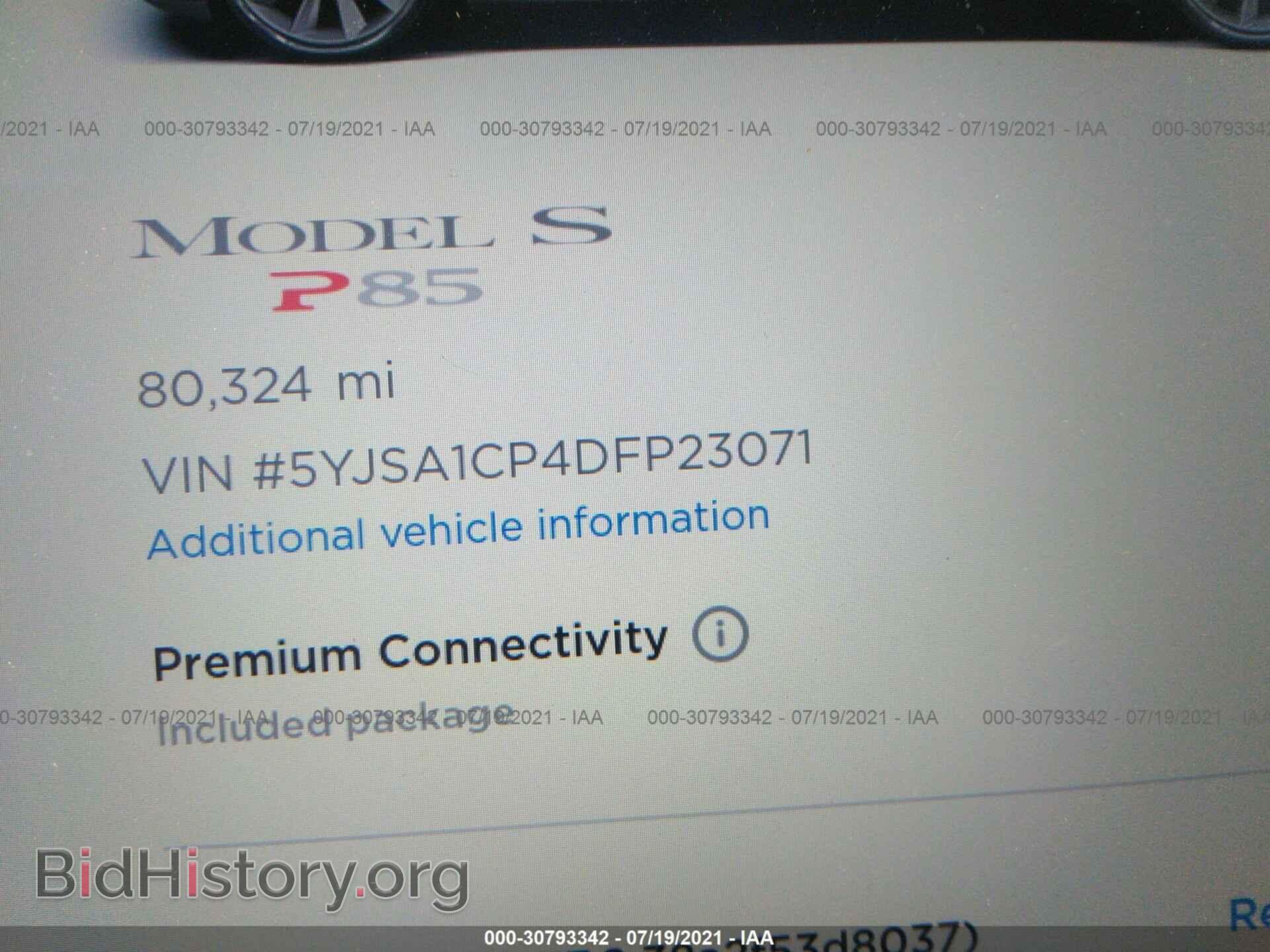2013 TESLA MODEL S - VIN: 5YJSA1CP4DFP23071 - Photo 7