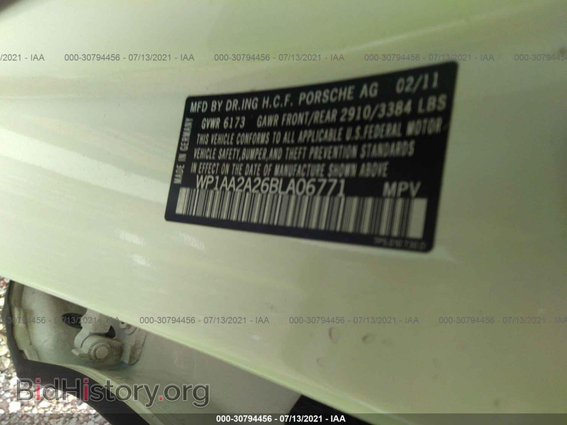 2011 PORSCHE CAYENNE - VIN: WP1AA2A26BLA06771 - Фото 9