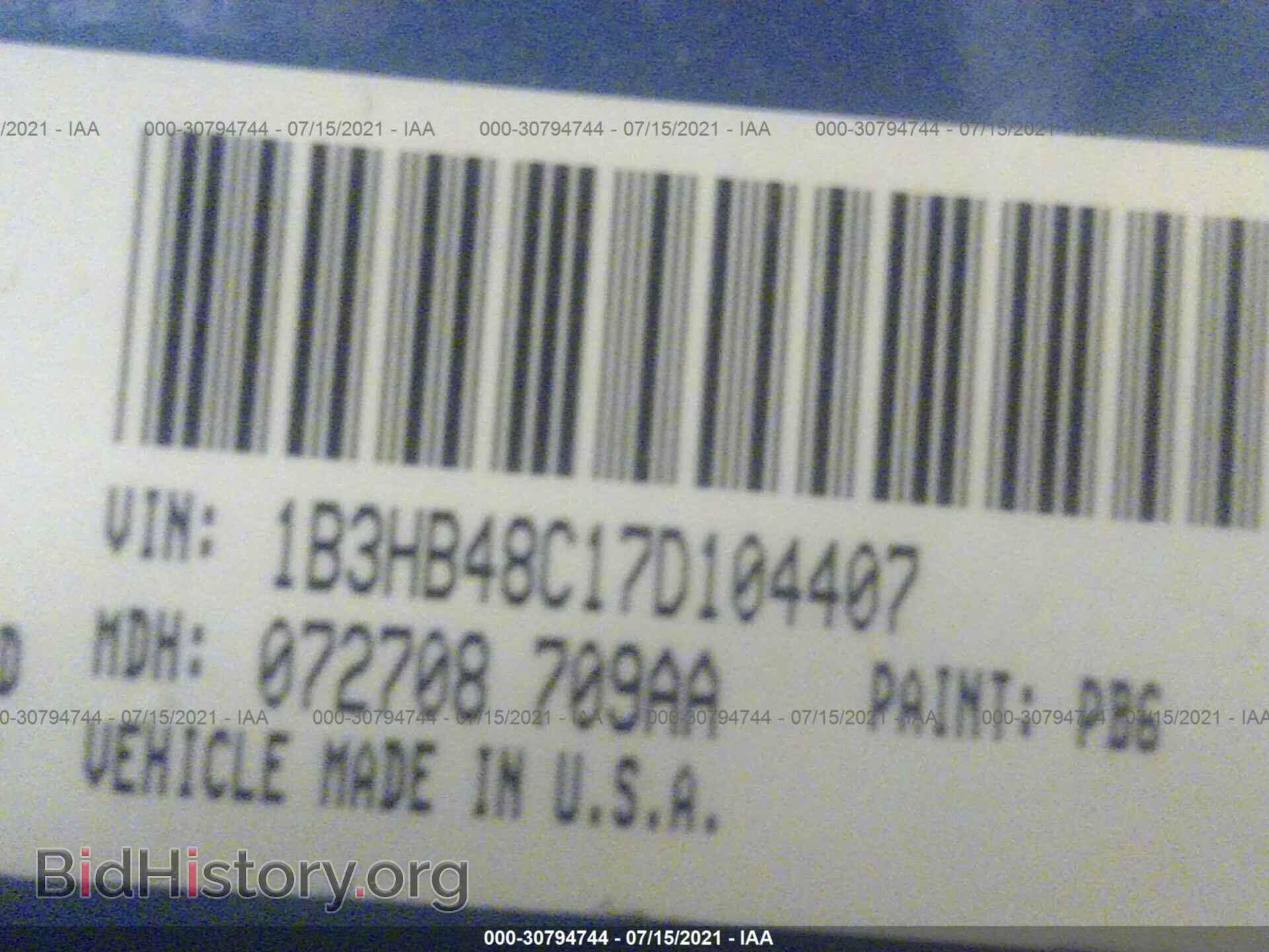 2007 DODGE CALIBER - VIN: 1B3HB48C17D104407 - Фото 9