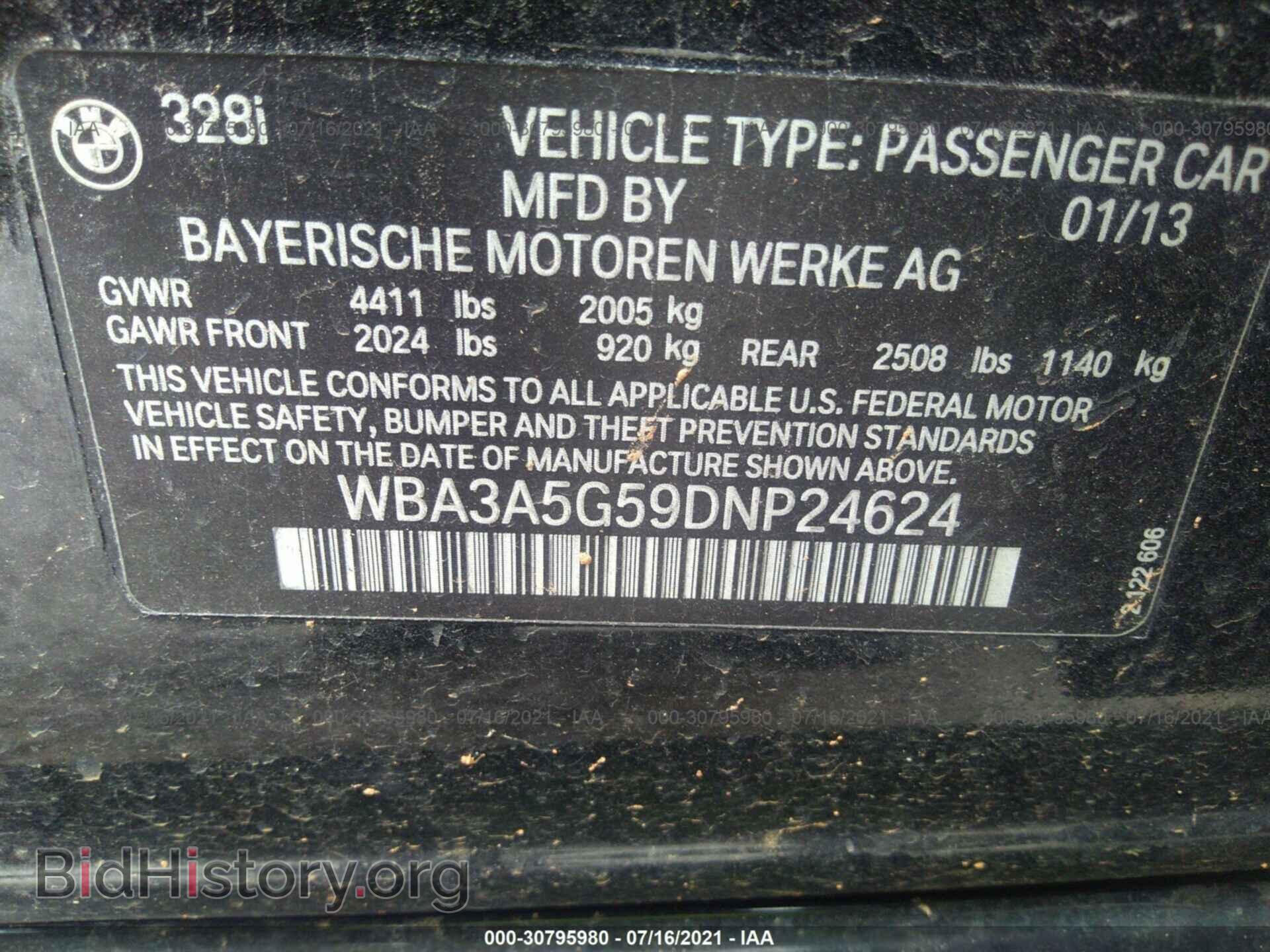 2013 BMW 3 SERIES - VIN: WBA3A5G59DNP24624 - Фото 9