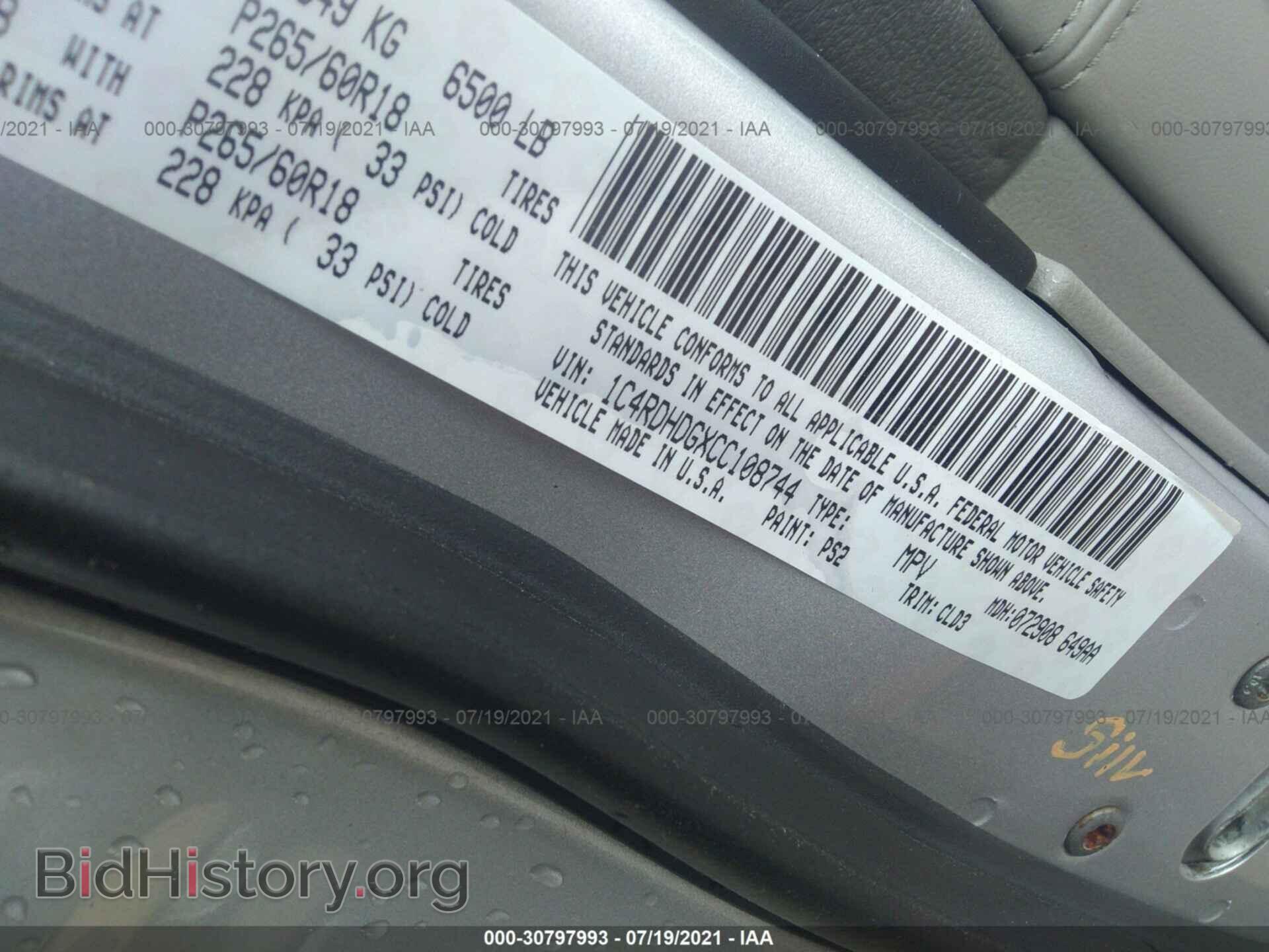 2012 DODGE DURANGO - VIN: 1C4RDHDGXCC108744 - Фото 9