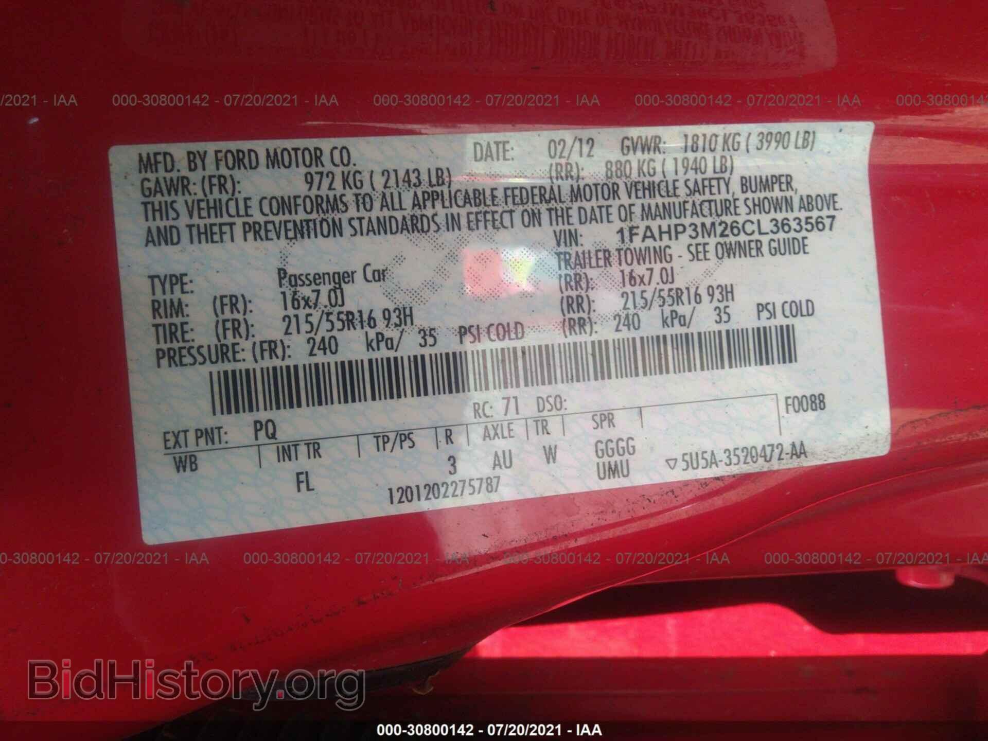 2012 FORD FOCUS - VIN: 1FAHP3M26CL363567 - Фото 9