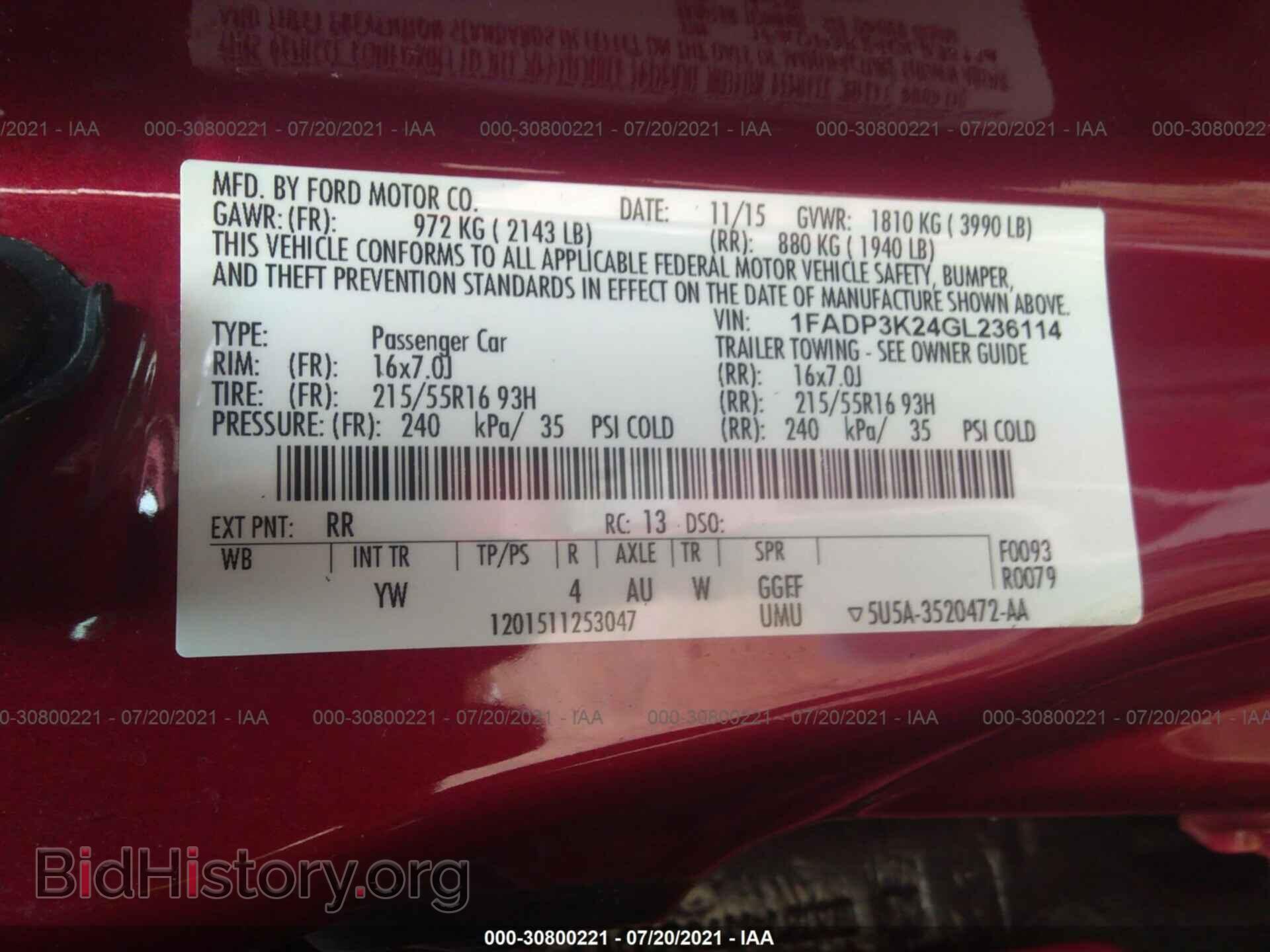2016 FORD FOCUS - VIN: 1FADP3K24GL236114 - Фото 9