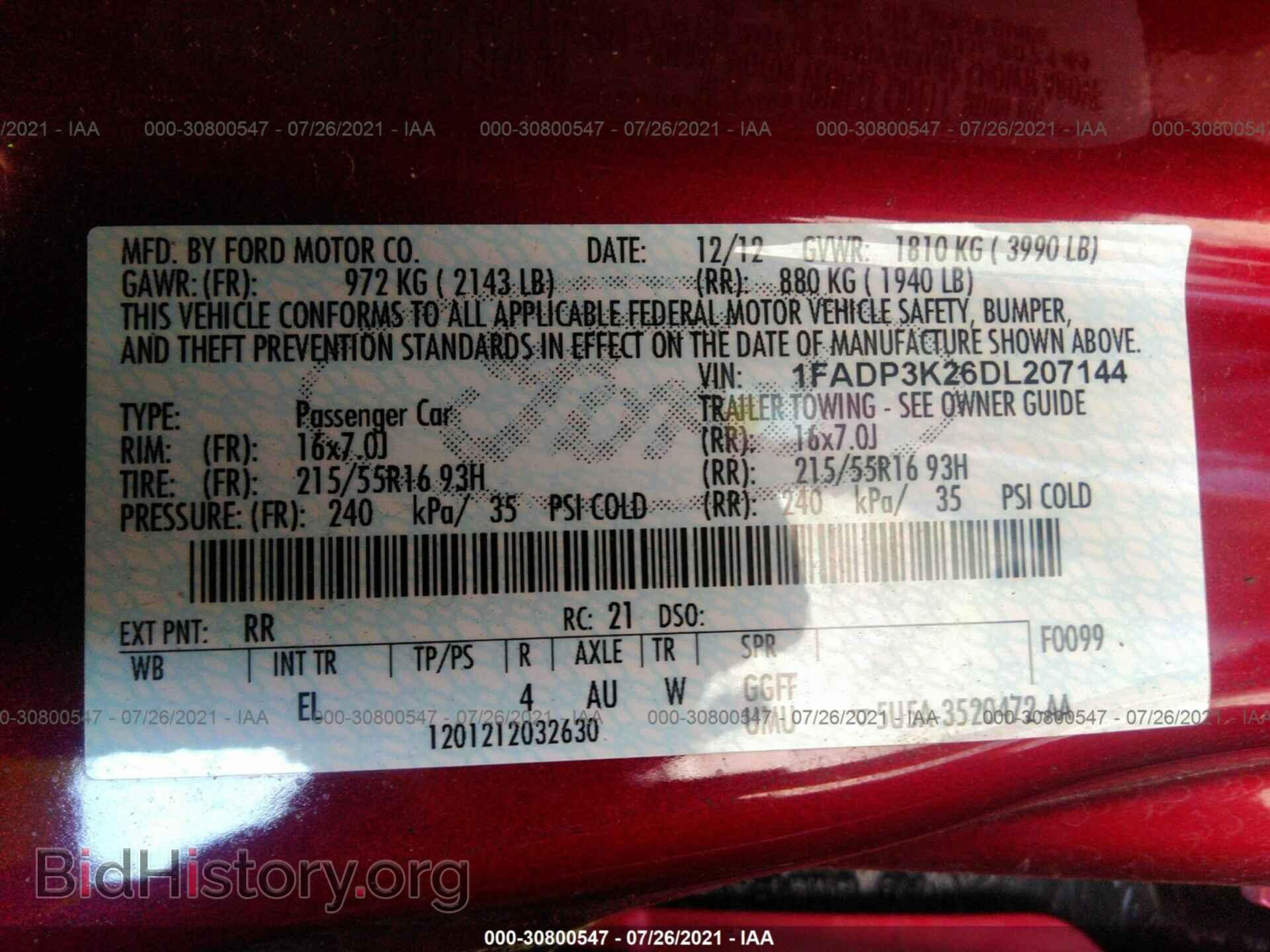 2013 FORD FOCUS - VIN: 1FADP3K26DL207144 - Фото 9