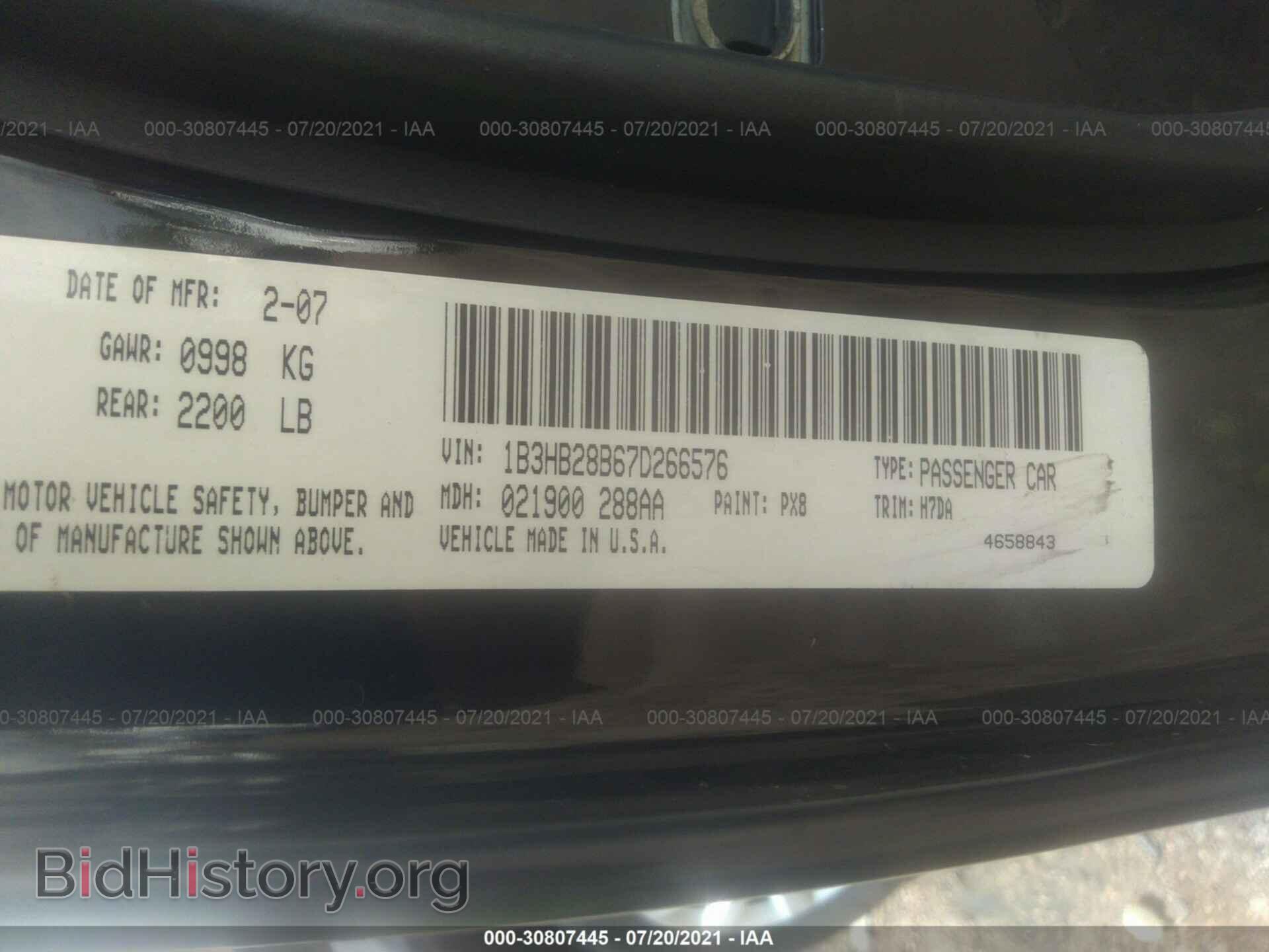 2007 DODGE CALIBER - VIN: 1B3HB28B67D266576 - Фото 9