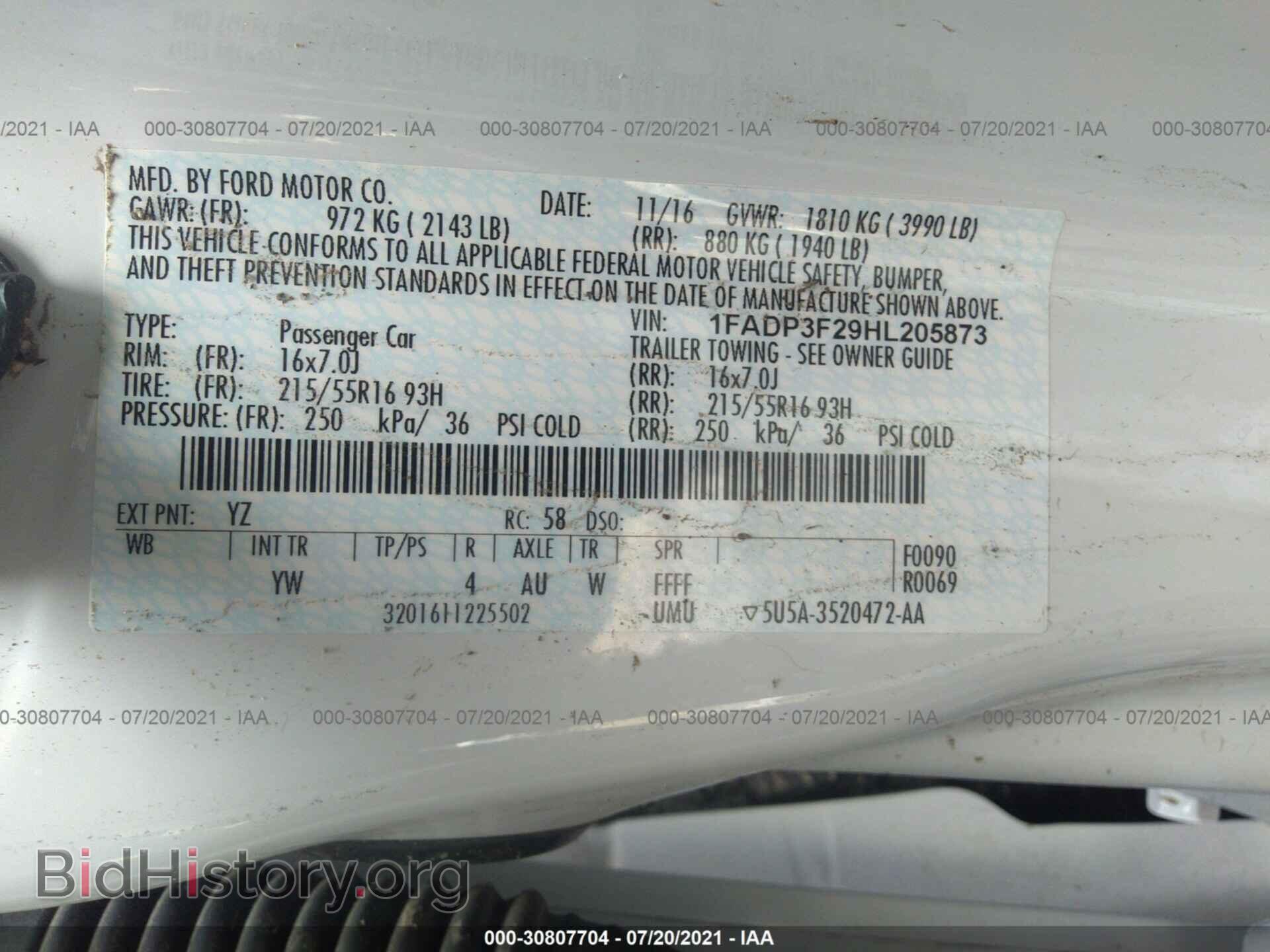 2017 FORD FOCUS - VIN: 1FADP3F29HL205873 - Photo 9