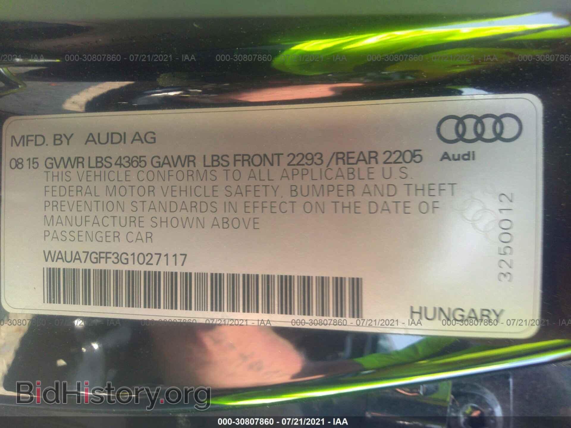 2016 AUDI A3 - VIN: WAUA7GFF3G1027117 - Фото 9
