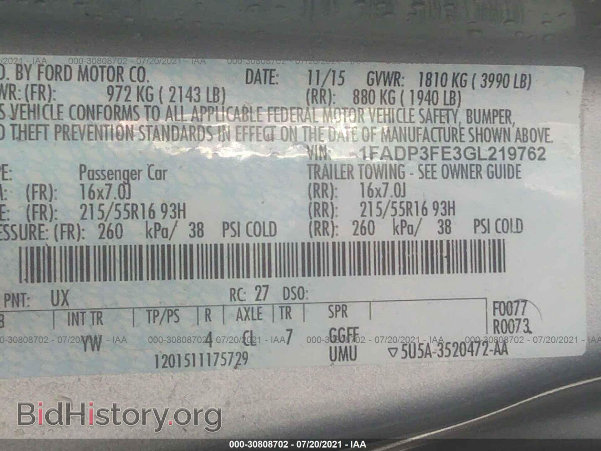 2016 FORD FOCUS - VIN: 1FADP3FE3GL219762 - Фото 9