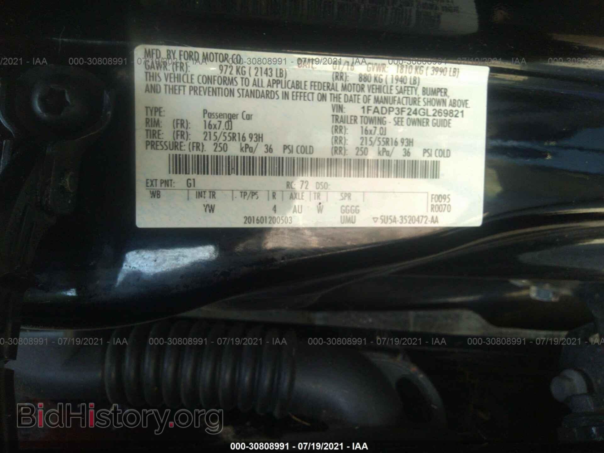 2016 FORD FOCUS - VIN: 1FADP3F24GL269821 - Photo 9