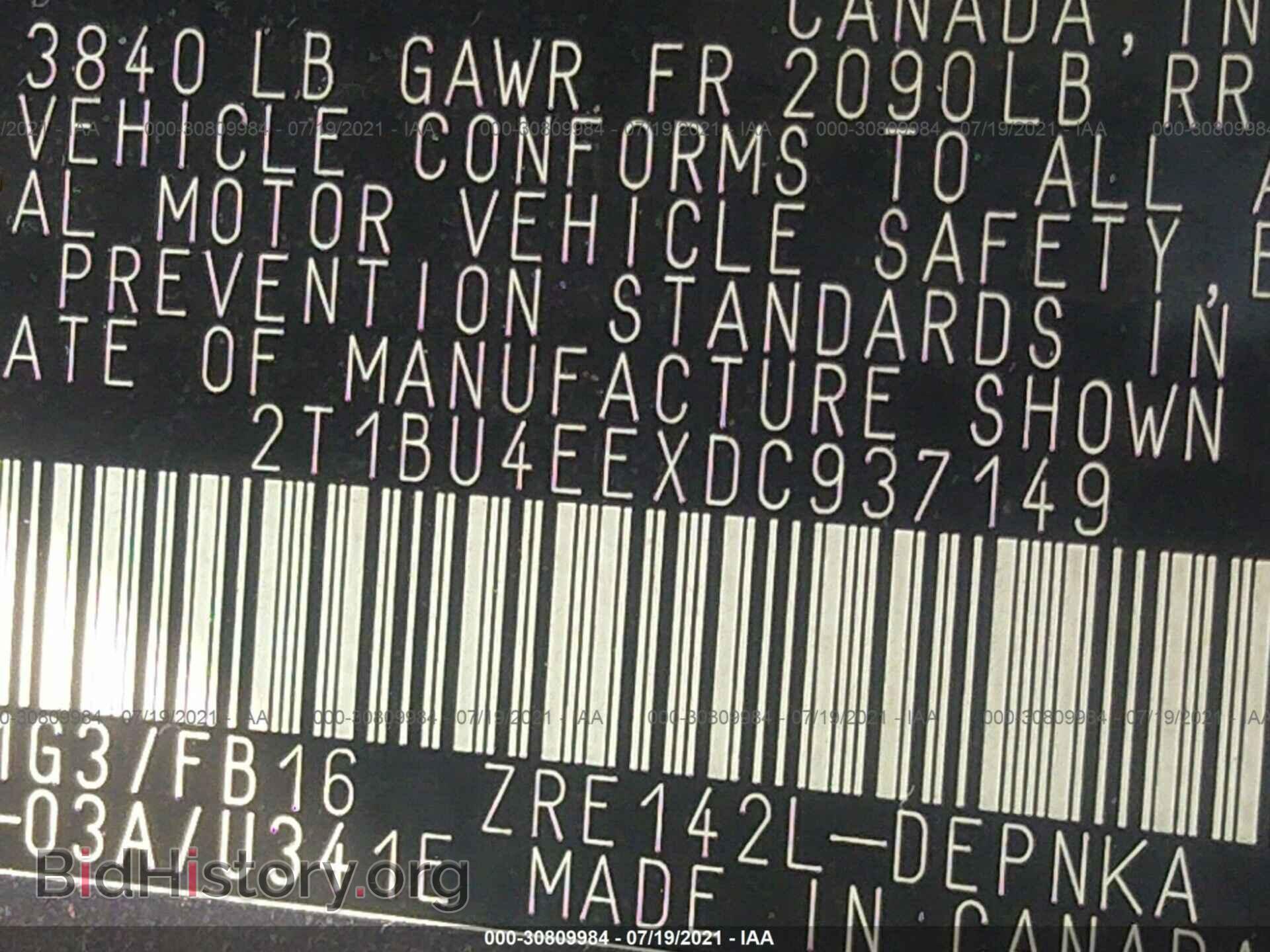 2013 TOYOTA COROLLA - VIN: 2T1BU4EEXDC937149 - Photo 9
