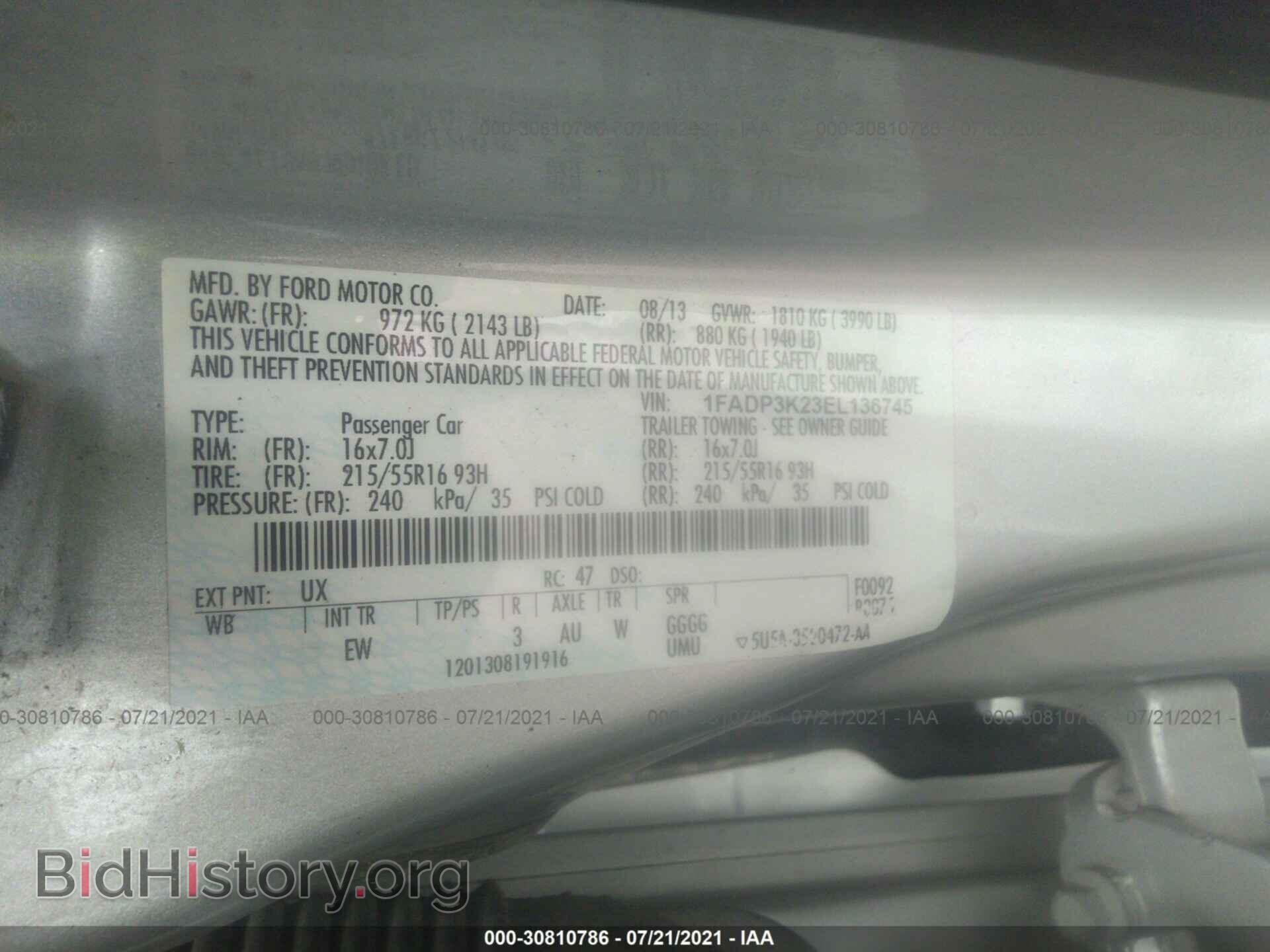 2014 FORD FOCUS - VIN: 1FADP3K23EL136745 - Photo 9