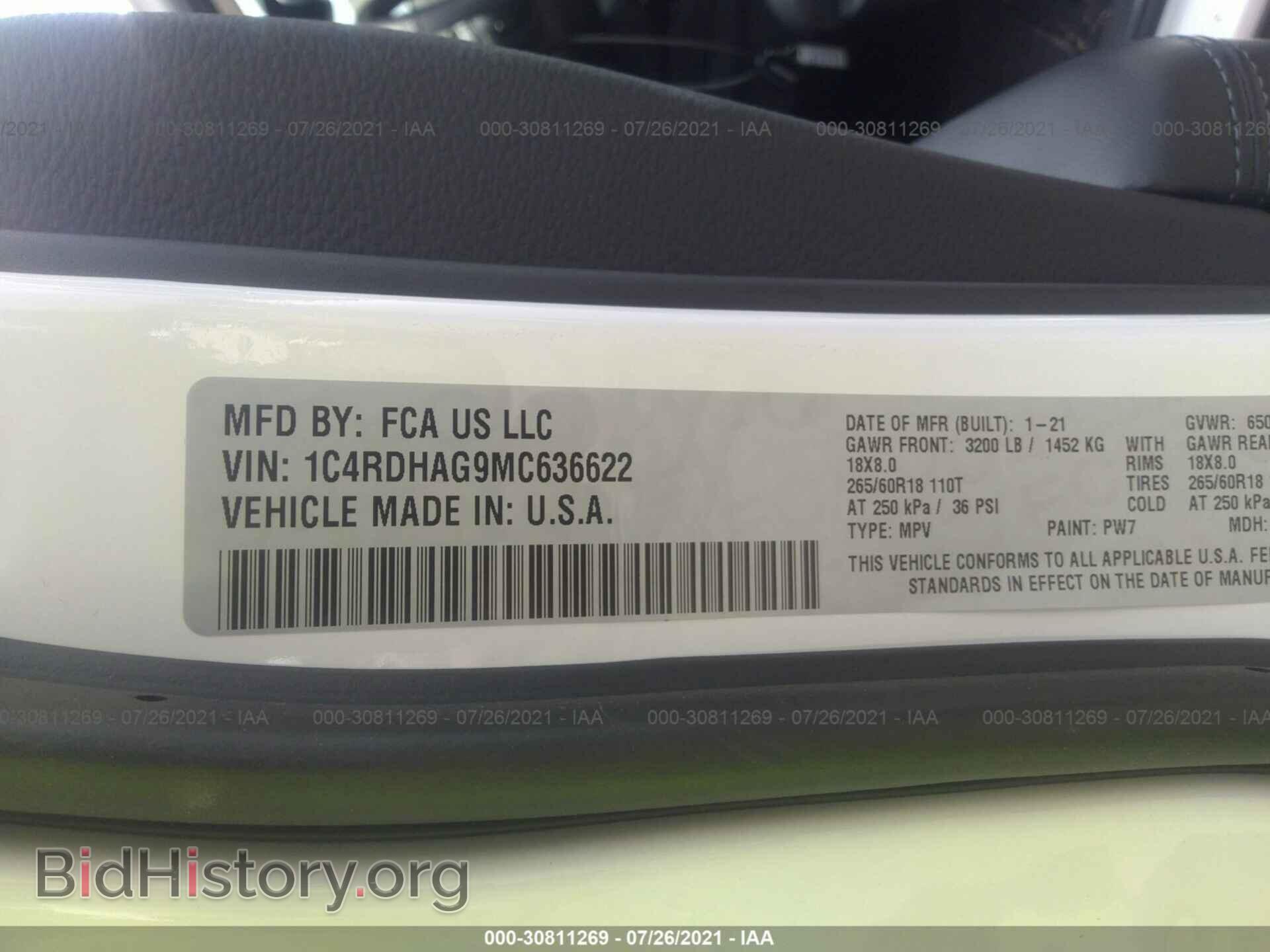 2021 DODGE DURANGO - VIN: 1C4RDHAG9MC636622 - Фото 9