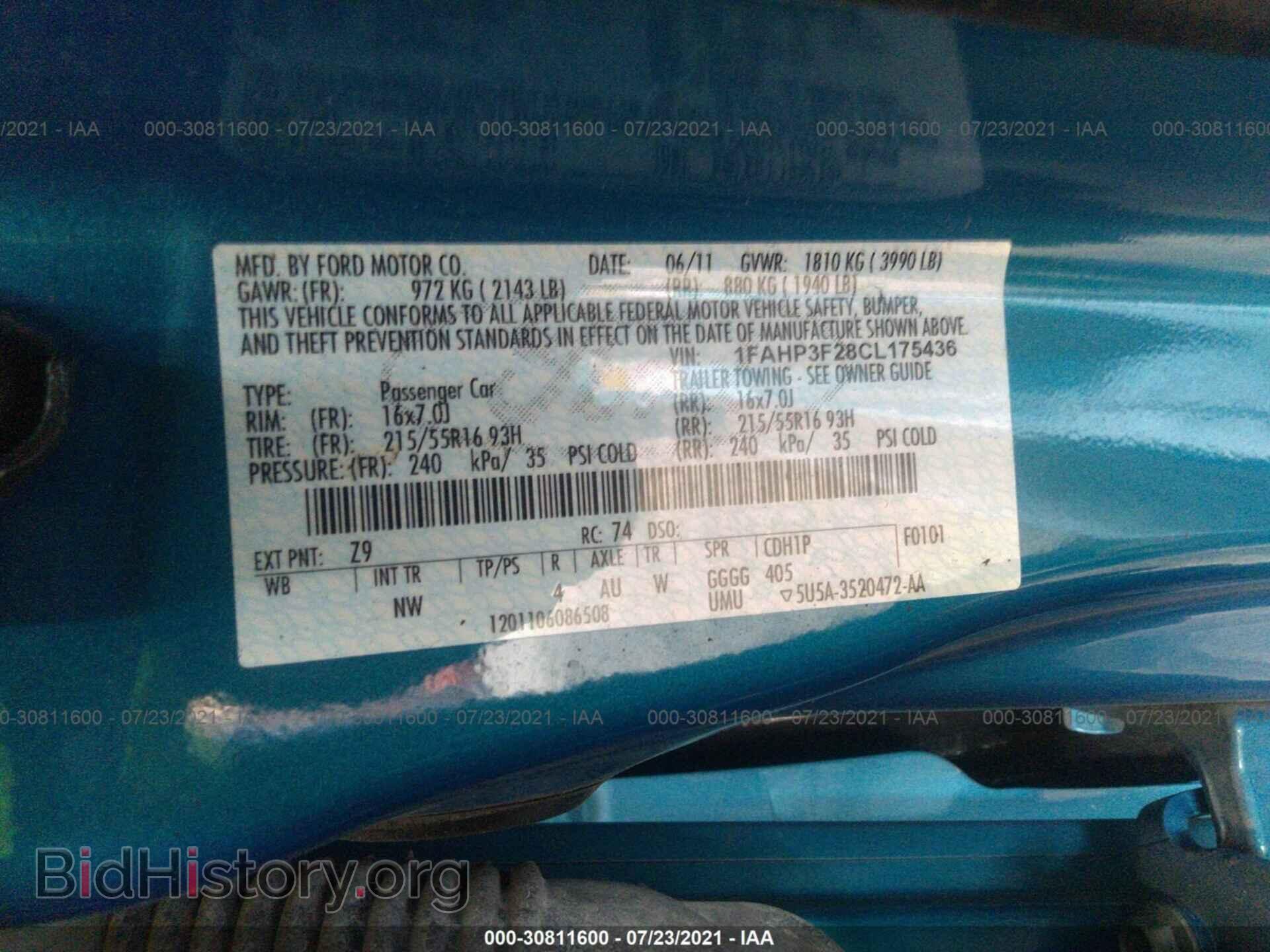 2012 FORD FOCUS - VIN: 1FAHP3F28CL175436 - Фото 9