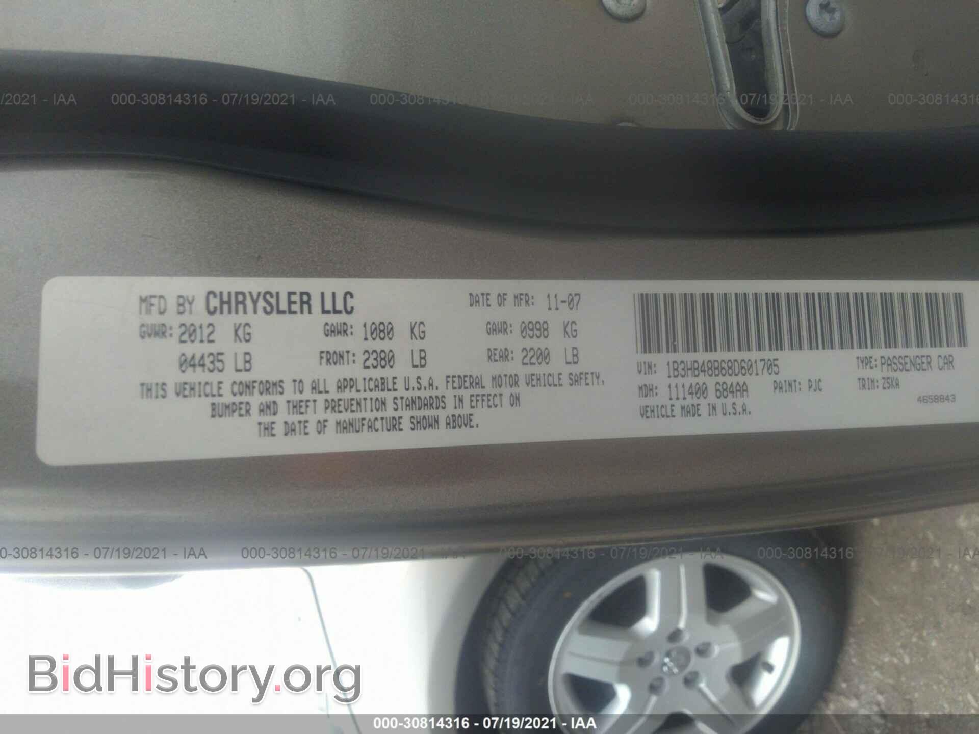 2008 DODGE CALIBER - VIN: 1B3HB48B68D601705 - Photo 9