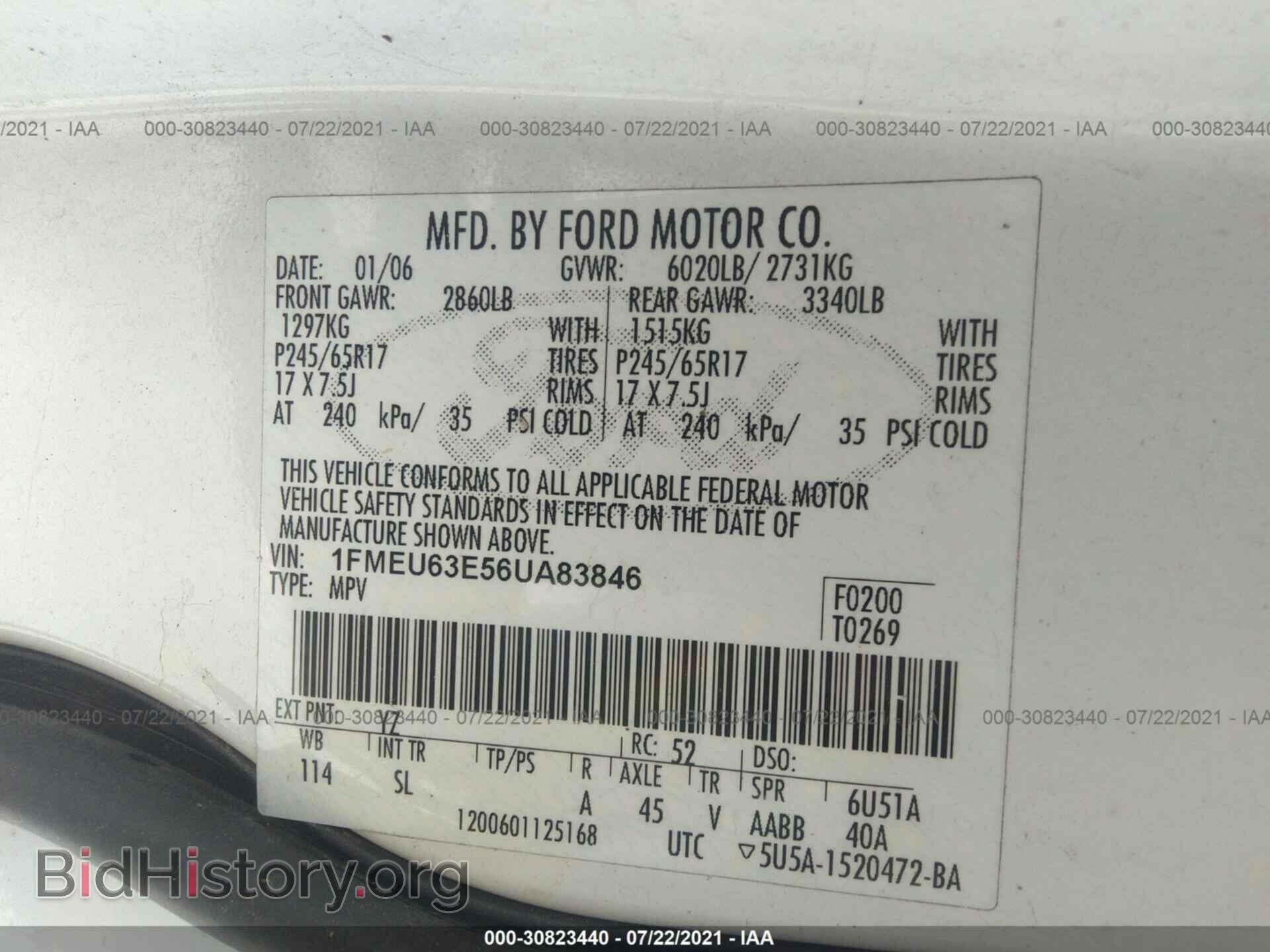 2006 FORD EXPLORER - VIN: 1FMEU63E56UA83846 - Фото 9