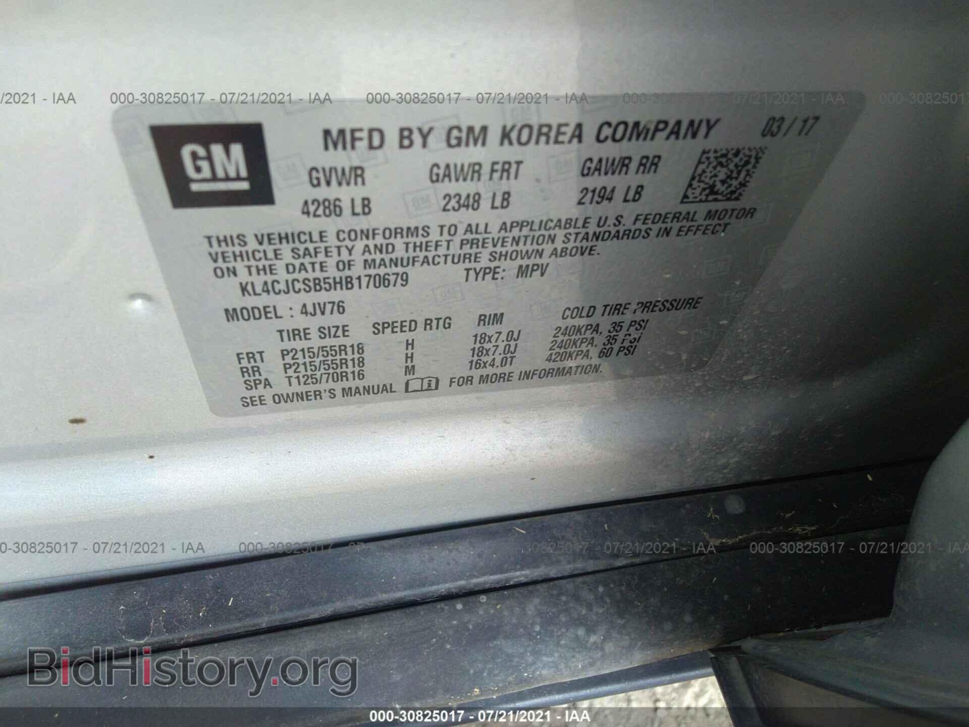 2017 BUICK ENCORE - VIN: KL4CJCSB5HB170679 - Photo 9