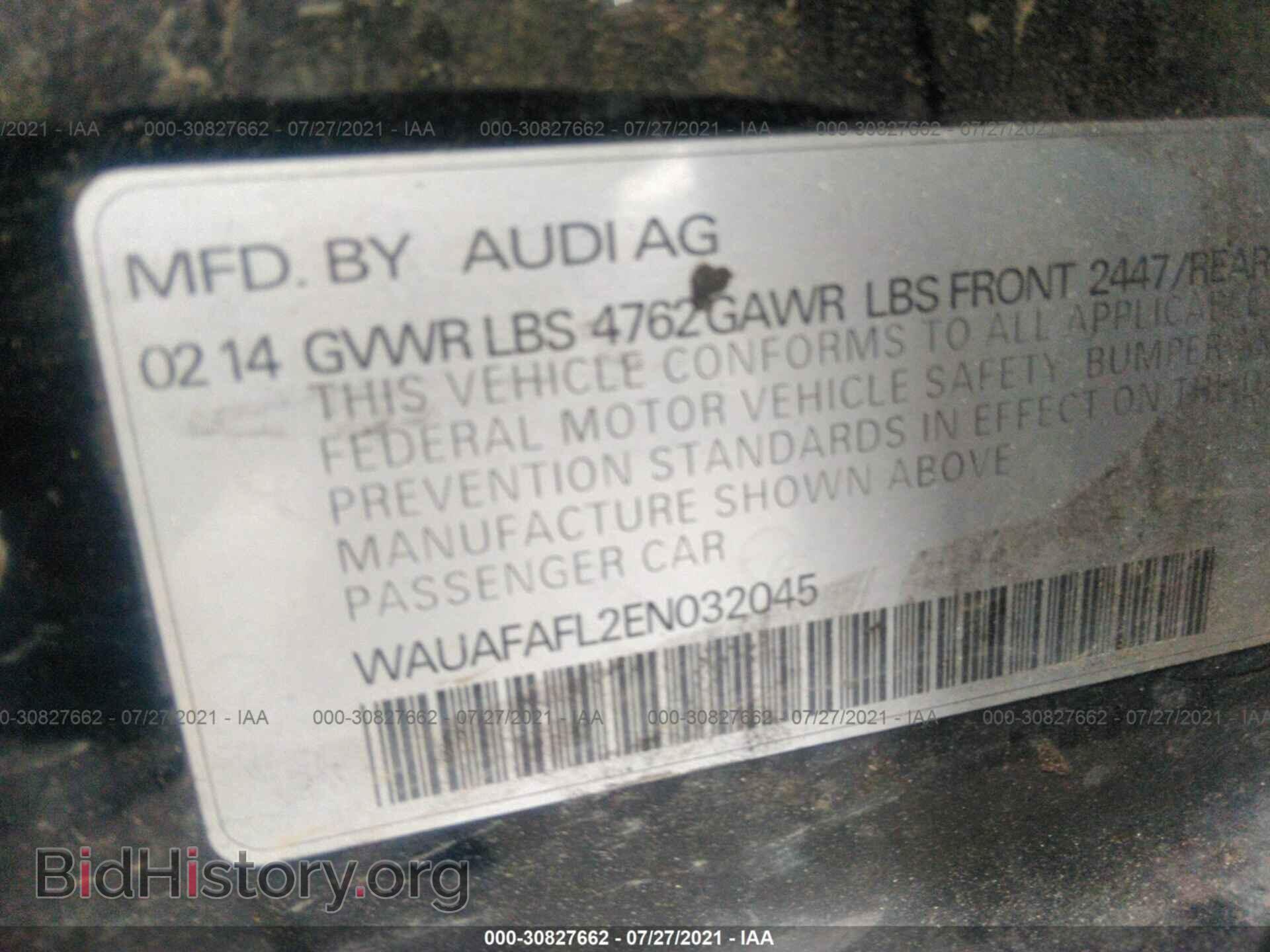 2014 AUDI A4 - VIN: WAUAFAFL2EN032045 - Фото 9