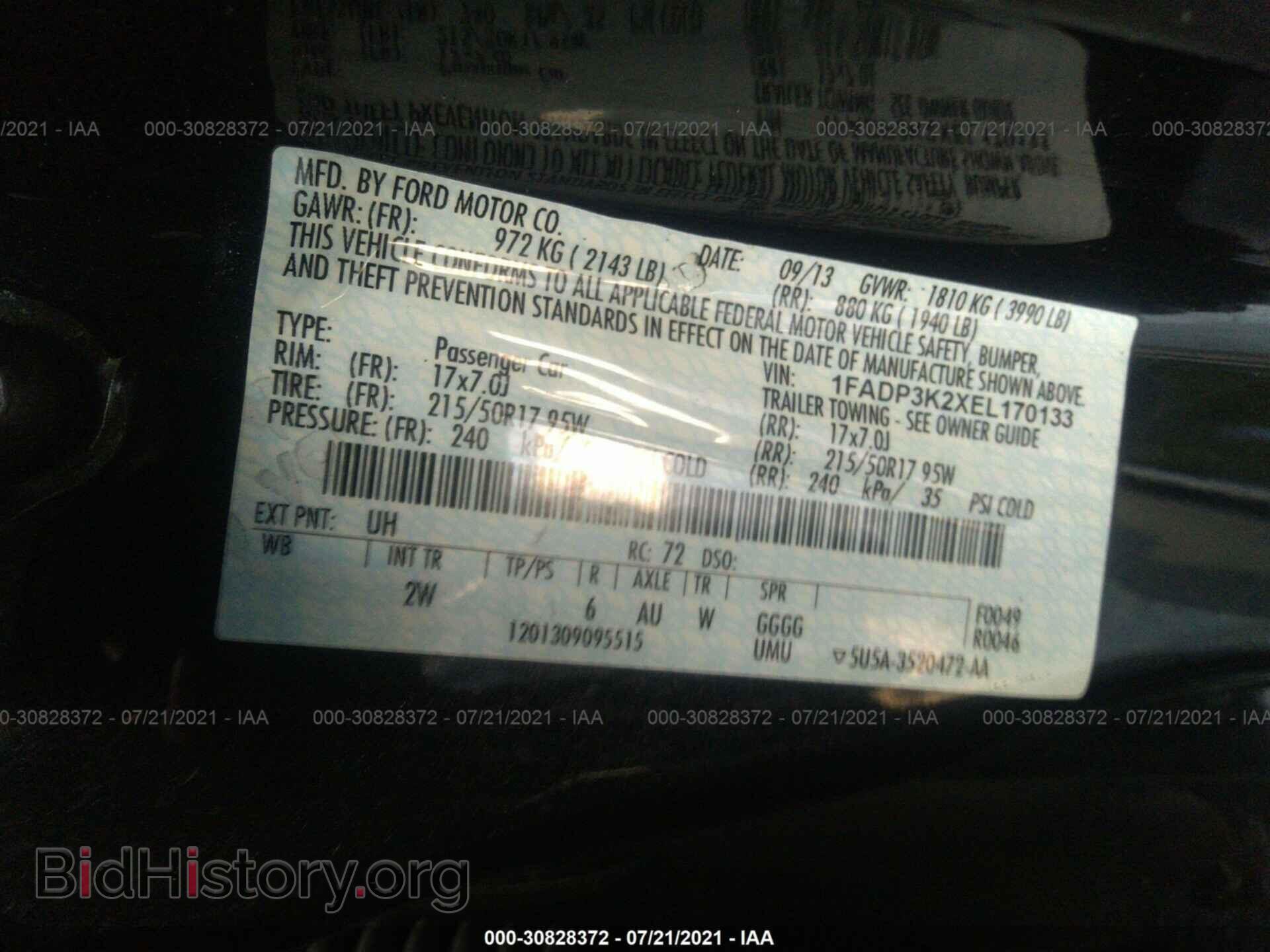 2014 FORD FOCUS - VIN: 1FADP3K2XEL170133 - Photo 9