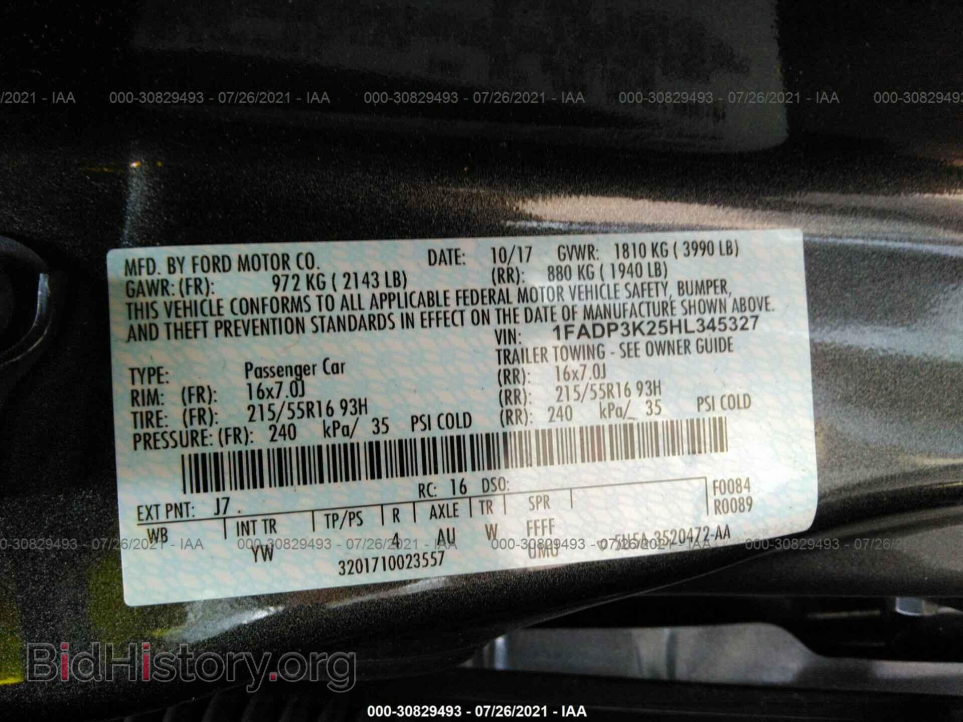 2017 FORD FOCUS - VIN: 1FADP3K25HL345327 - Фото 9