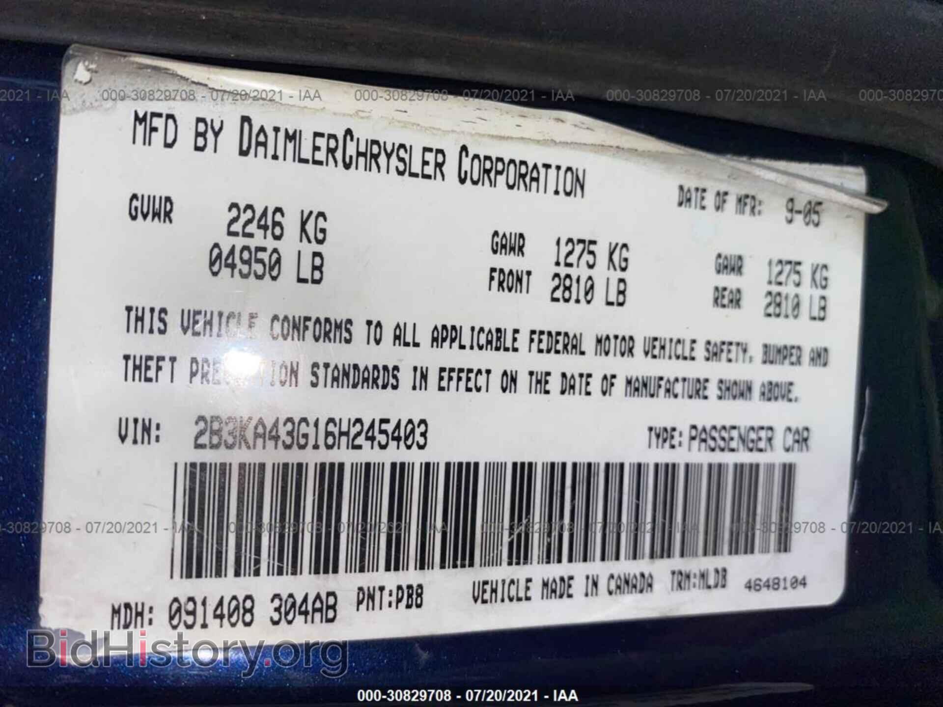 2006 DODGE CHARGER - VIN: 2B3KA43G16H245403 - Фото 9