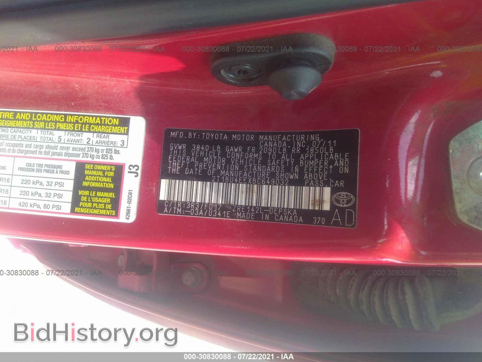 2011 TOYOTA COROLLA - VIN: 2T1BU4EEXBC649032 - Photo 9