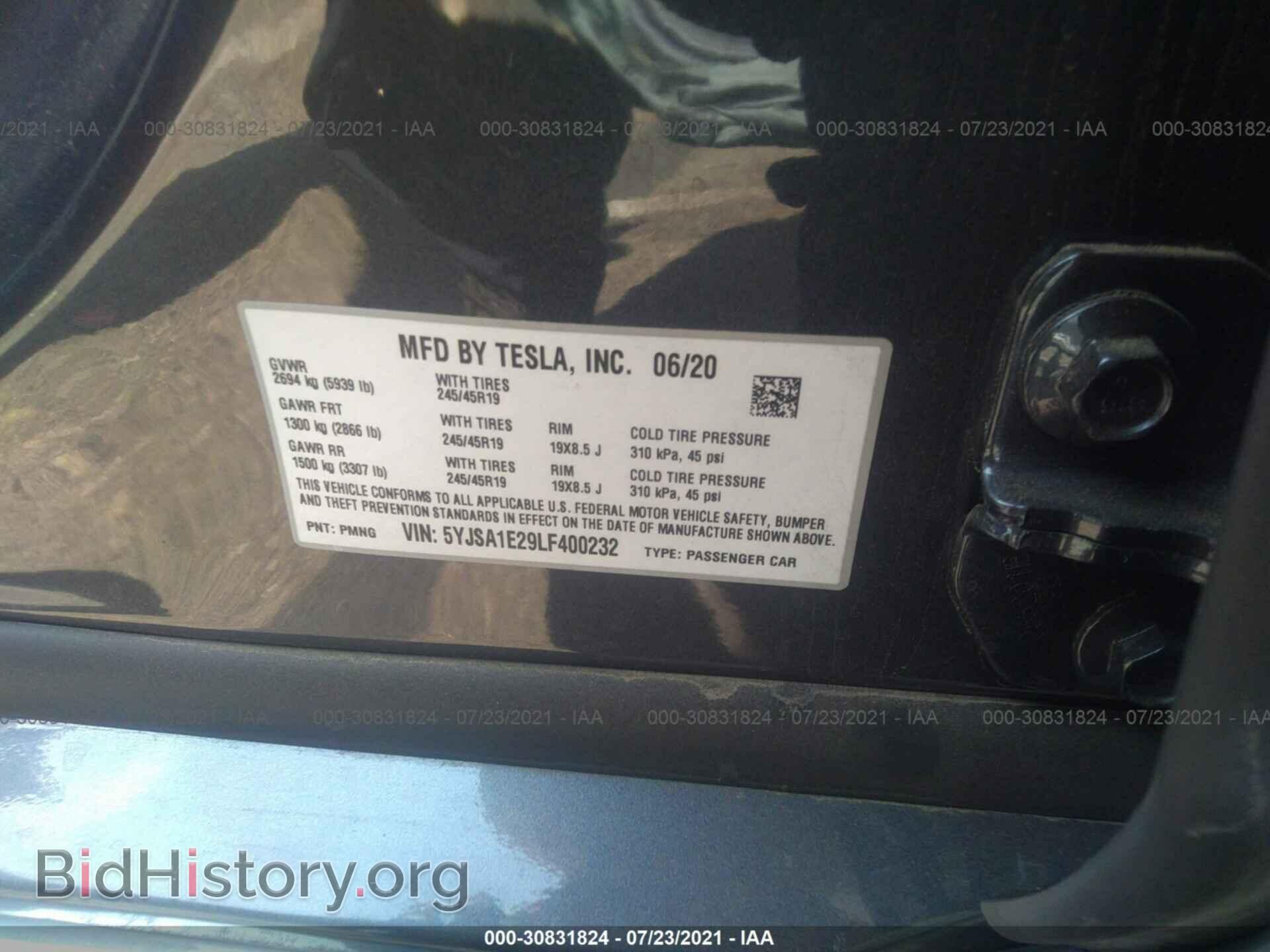 2020 TESLA MODEL S - VIN: 5YJSA1E29LF400232 - Photo 9
