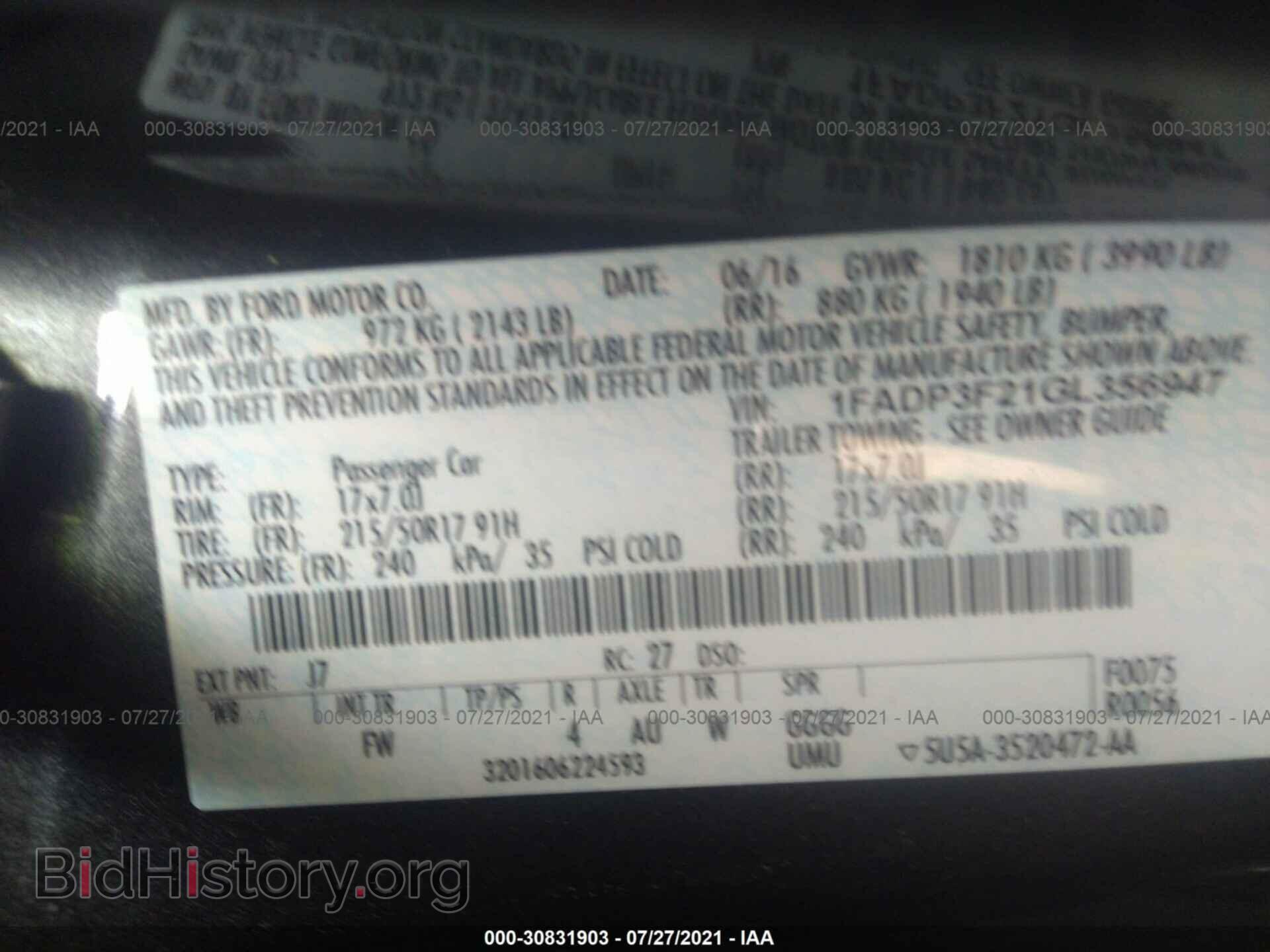 2016 FORD FOCUS - VIN: 1FADP3F21GL356947 - Фото 9