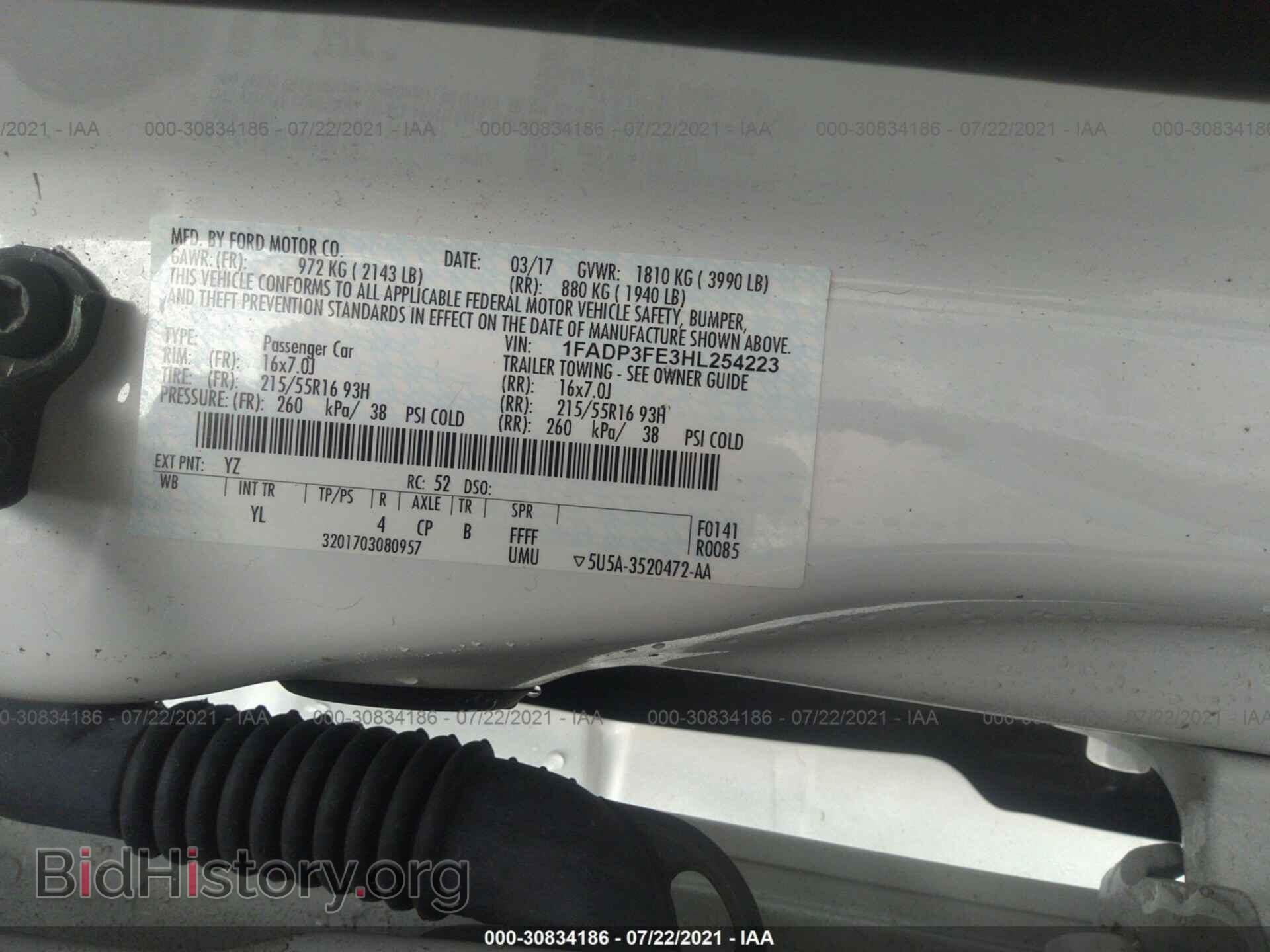 2017 FORD FOCUS - VIN: 1FADP3FE3HL254223 - Фото 9