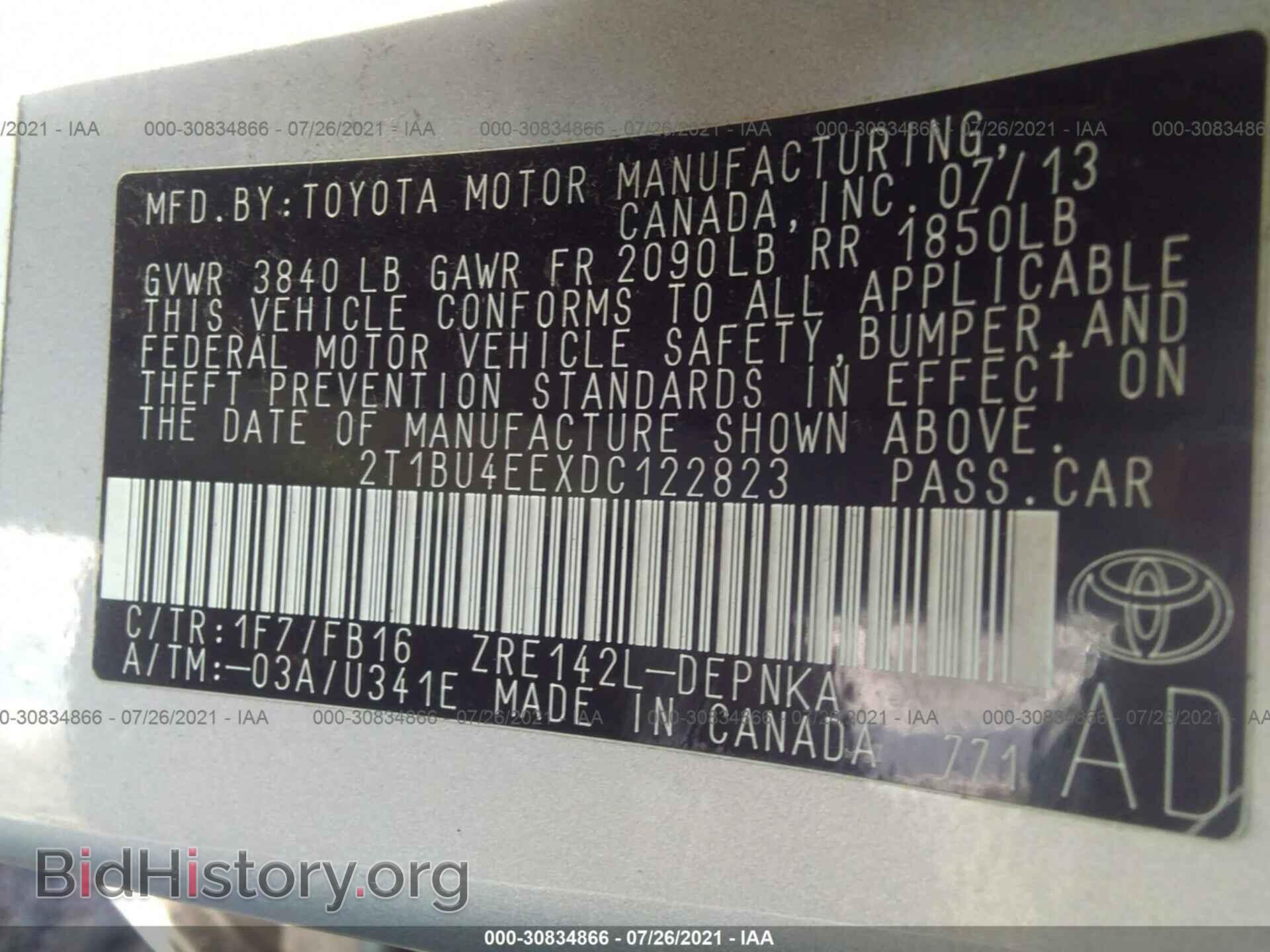 2013 TOYOTA COROLLA - VIN: 2T1BU4EEXDC122823 - Фото 9